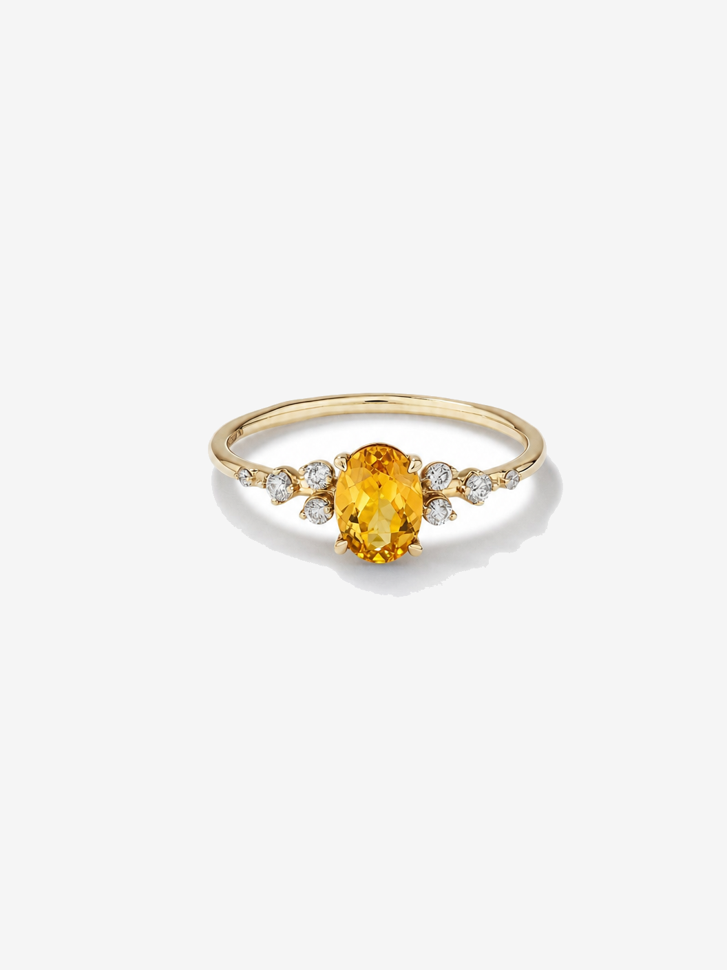 Citrine and 0.12 Carat TW Diamond Ring 10kt Yellow Gold