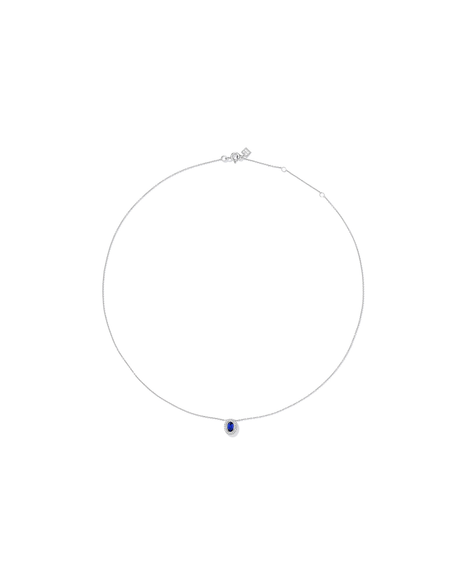 Created Sapphire & 0.14TW Laboratory-Grown Diamonds Halo Gift Set in Sterling Silver