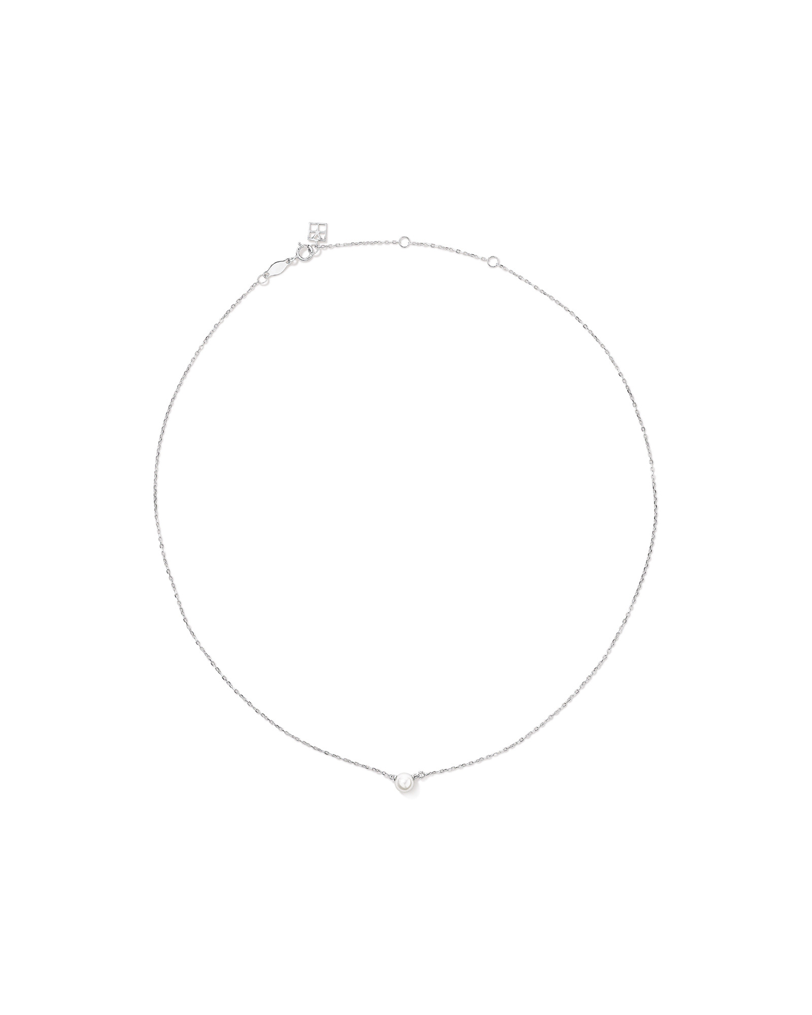 Collier En Argent Sterling Avec Perle D’Eau Douce De Culture 5 Mm Et Diamant