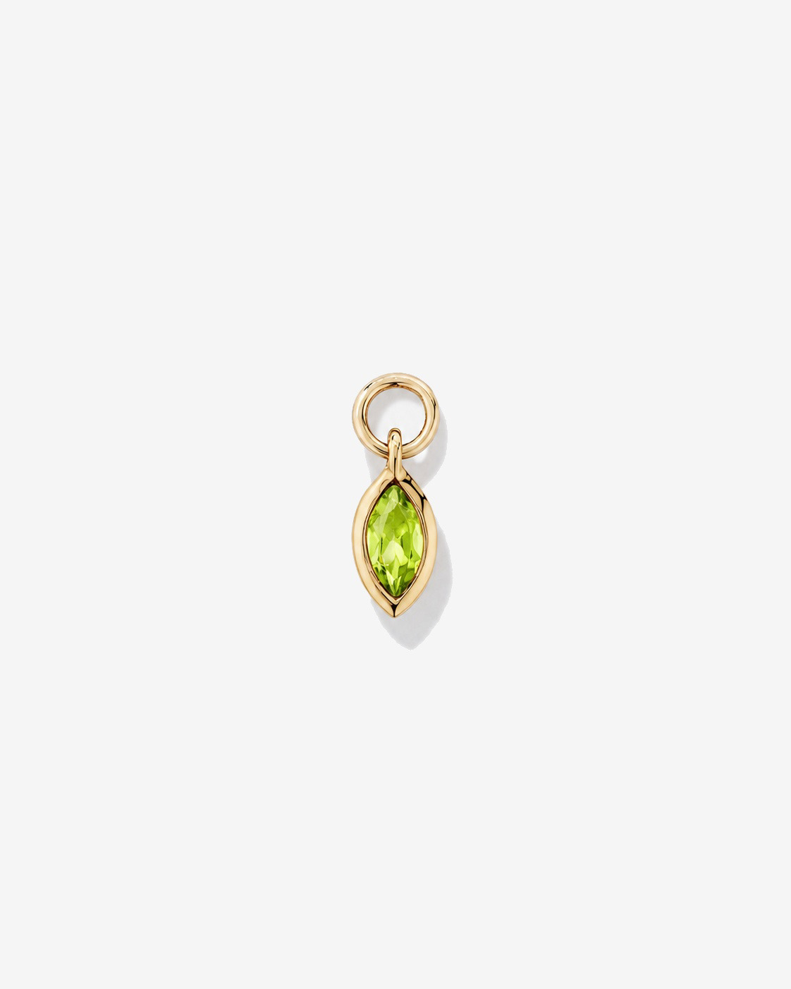 Peridot Single Earring Charm in 10kt Yellow Gold