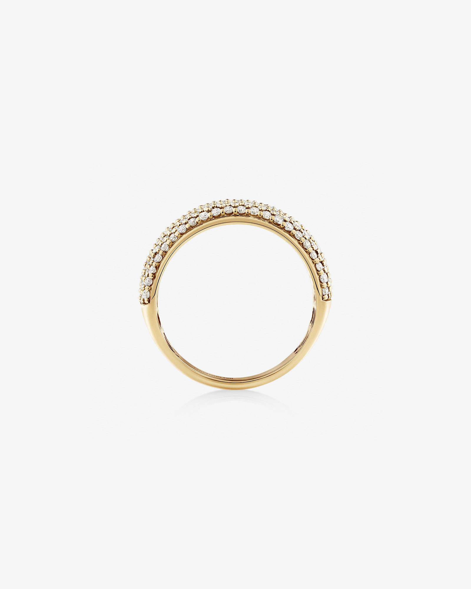 Bague à pavé en or jaune 10 K avec diamants totalisant 1,50 ct