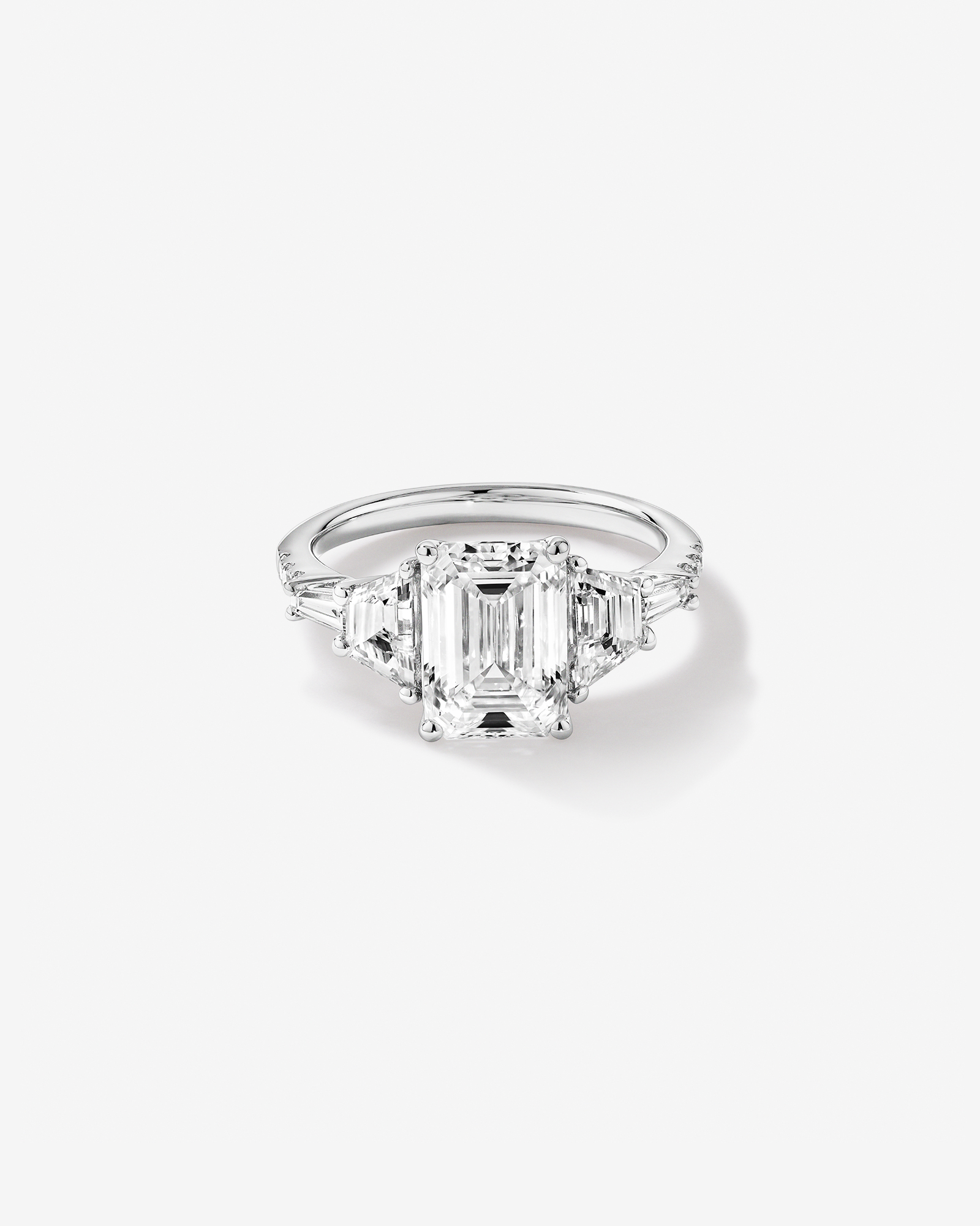 4.26 Carat TW Emerald Cut Laboratory-Grown Diamond Engagement Ring 18kt White Gold