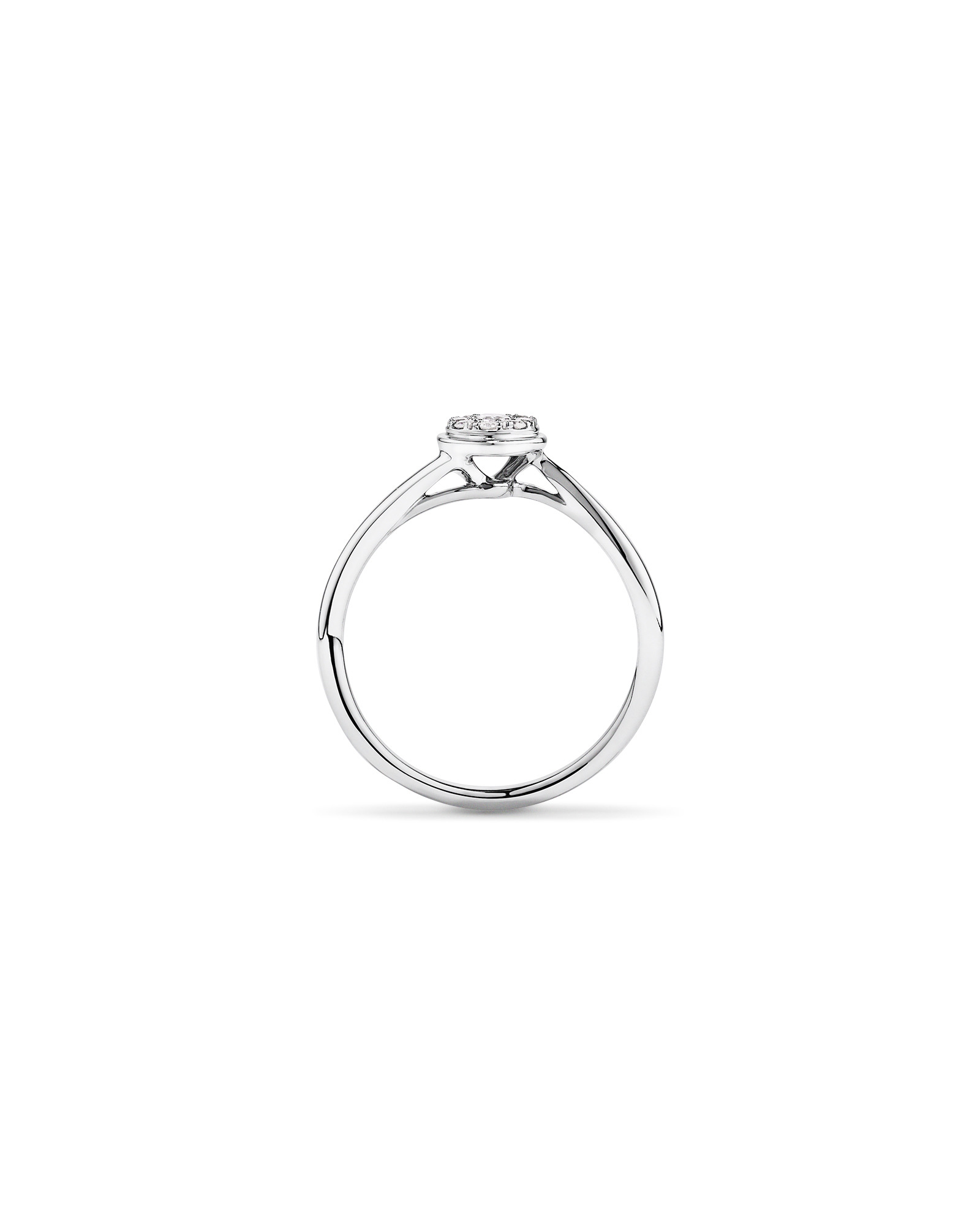 0,12 TW Bague de promesse en diamant argent sterling