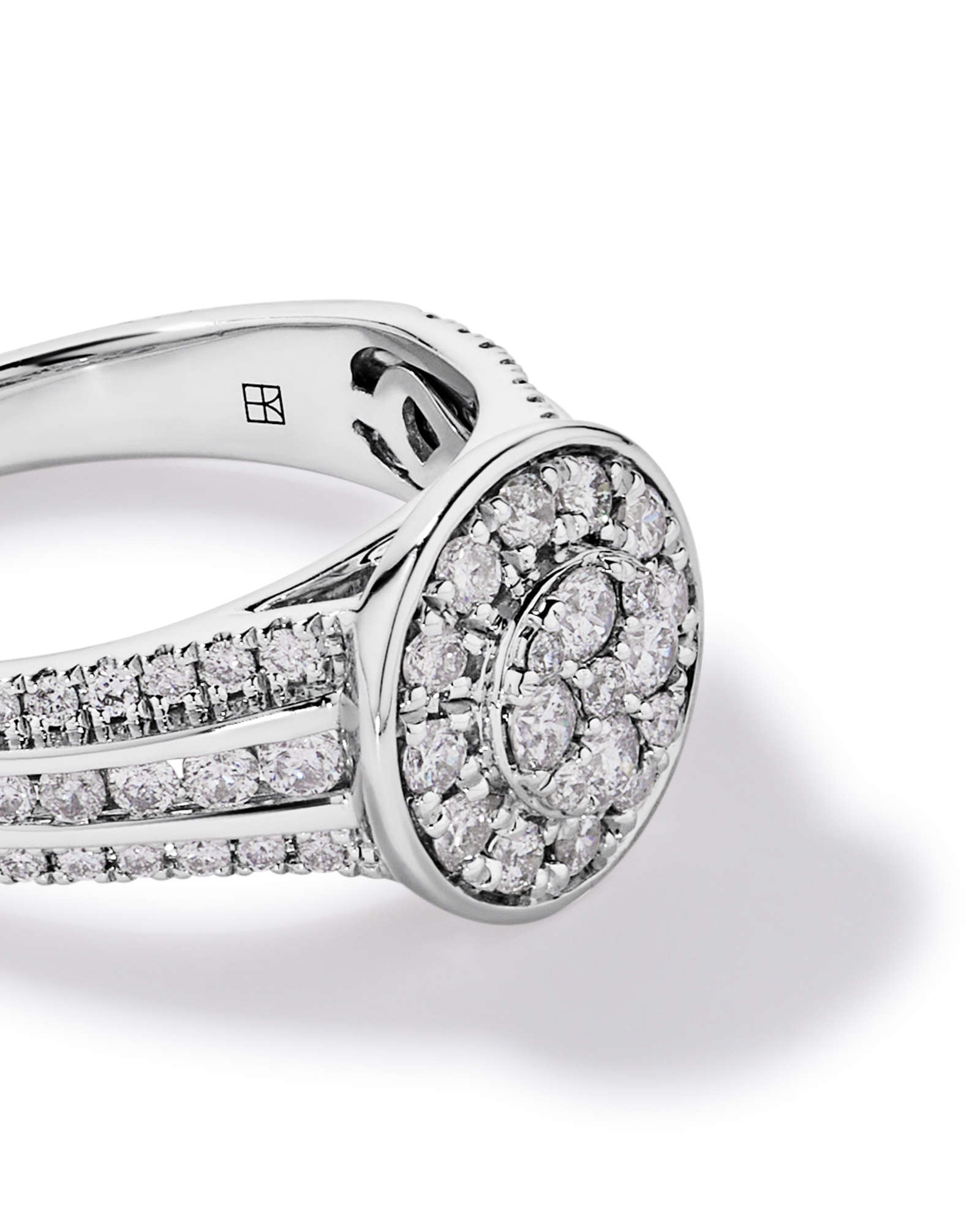 Carat TW Round Diamond Cluster Ring Sterling Silver