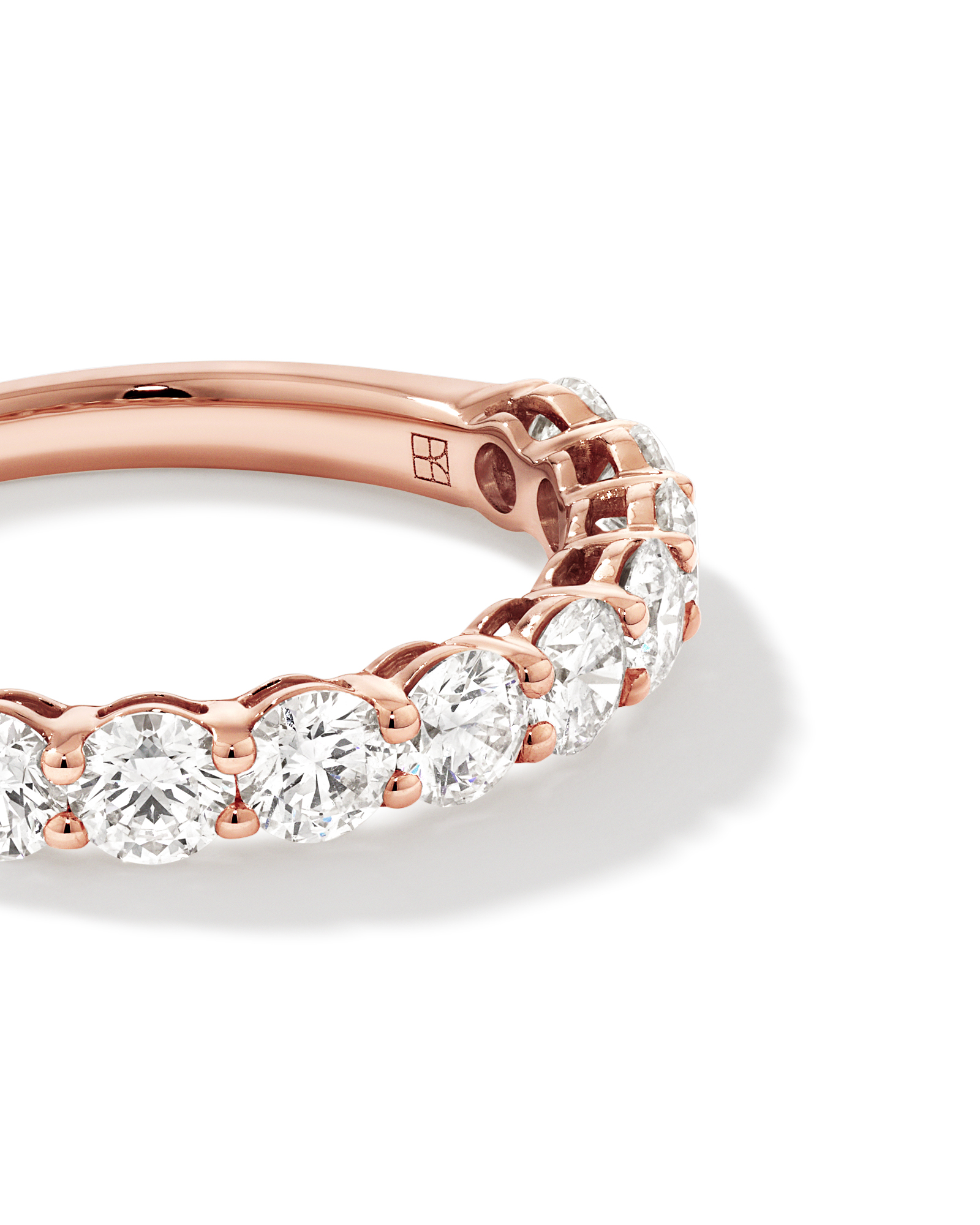 Alliance ronde en diamant brillant de laboratoire TW de 1,30 carat en or rose 14 carats