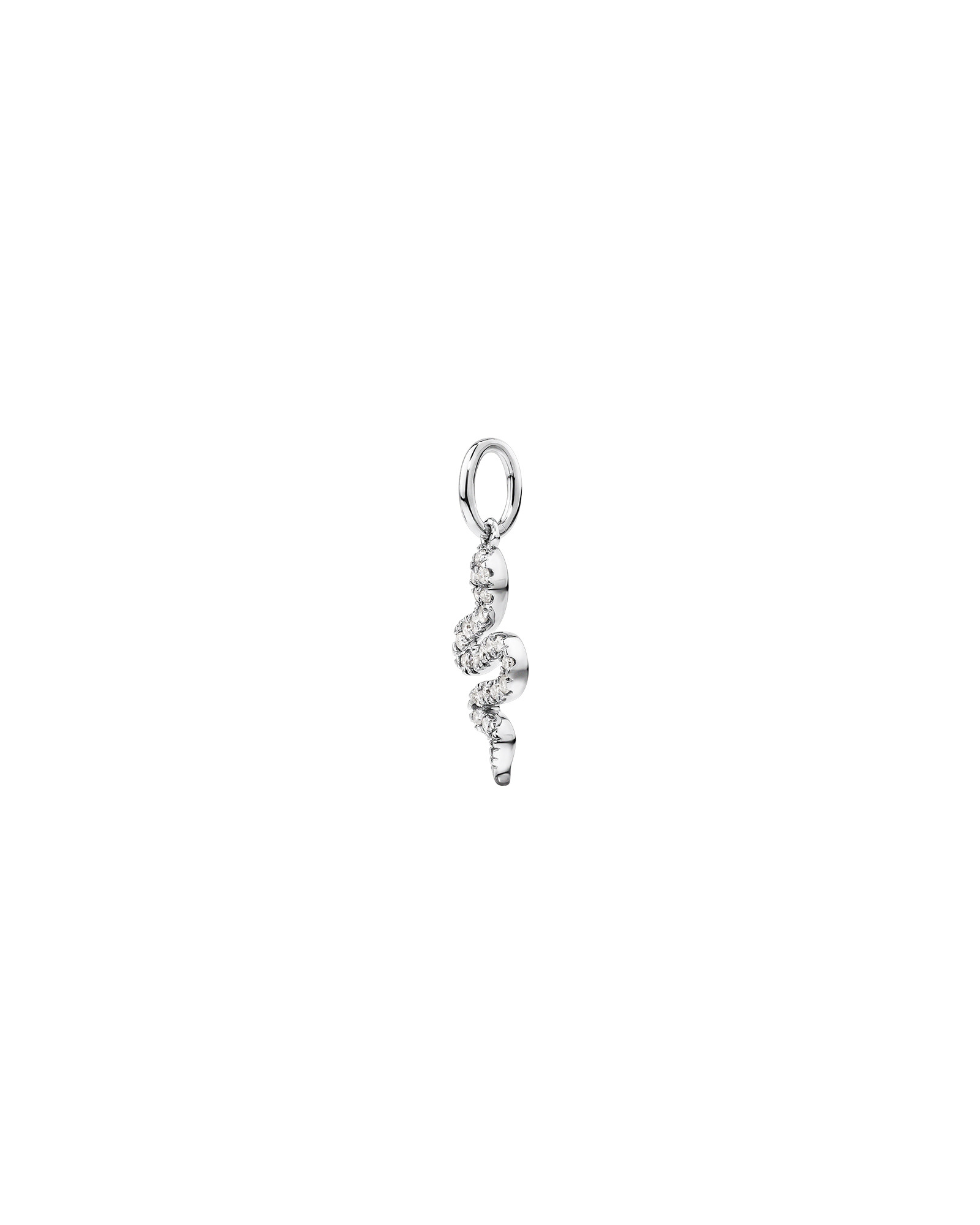 Pendentif serpent en diamant en or blanc 10 carats