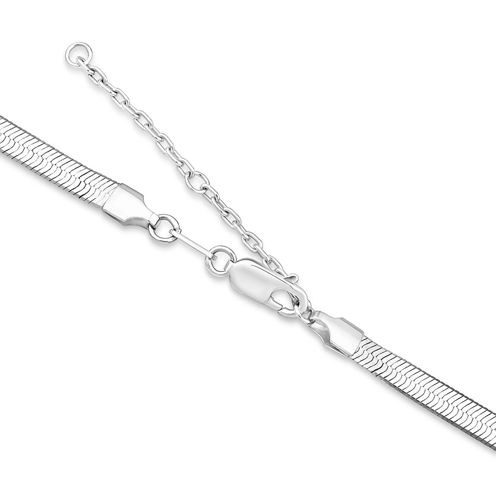 Chaîne à chevrons en argent sterling de 50 cm, largeur de 4,5 à 5 mm