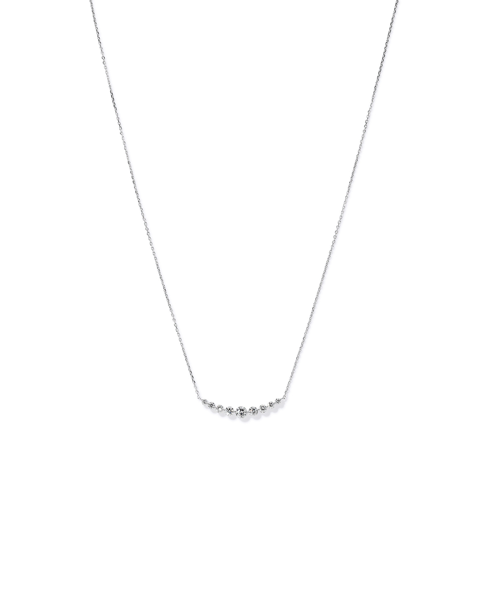 1.00TW Lab Diamond Graduated Necklace in Silver