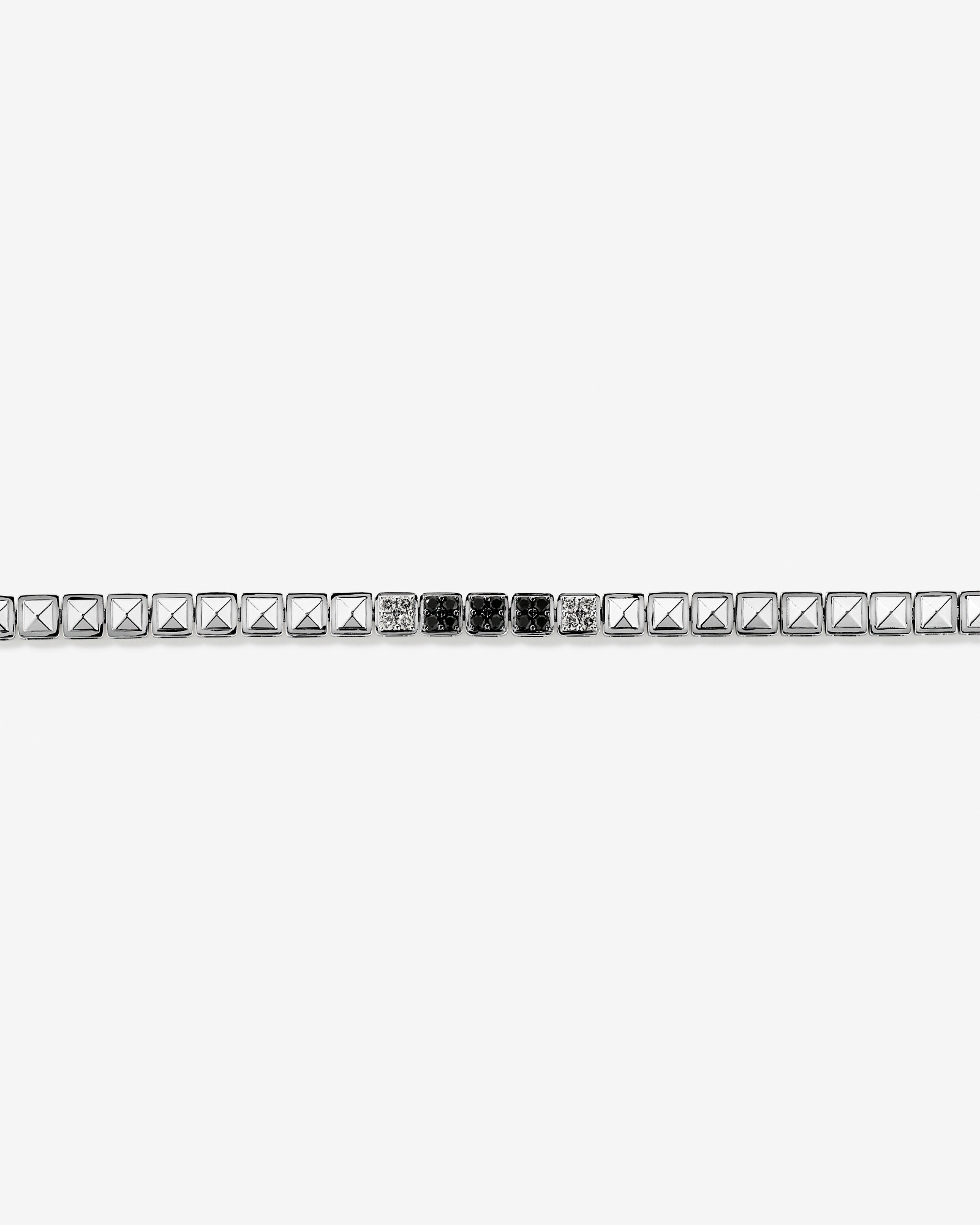 Bracelet tennis pour homme avec 0,50 carat de diamants noirs et blancs en argent sterling