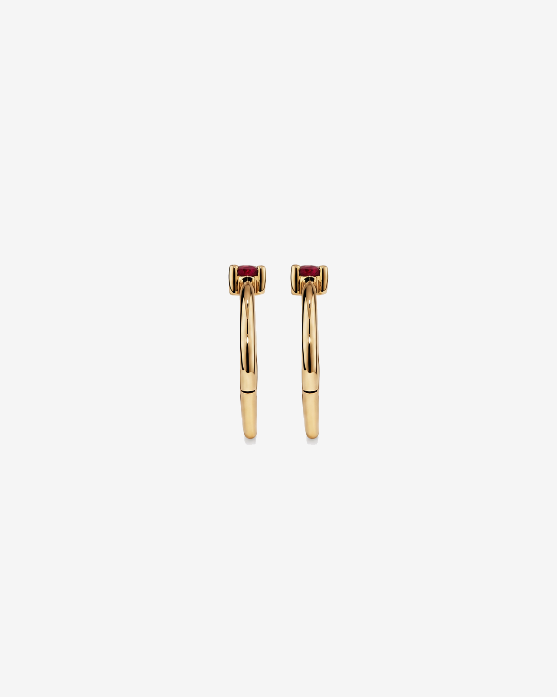 10mm Ruby Accent Sleepers in 10kt Yellow Gold
