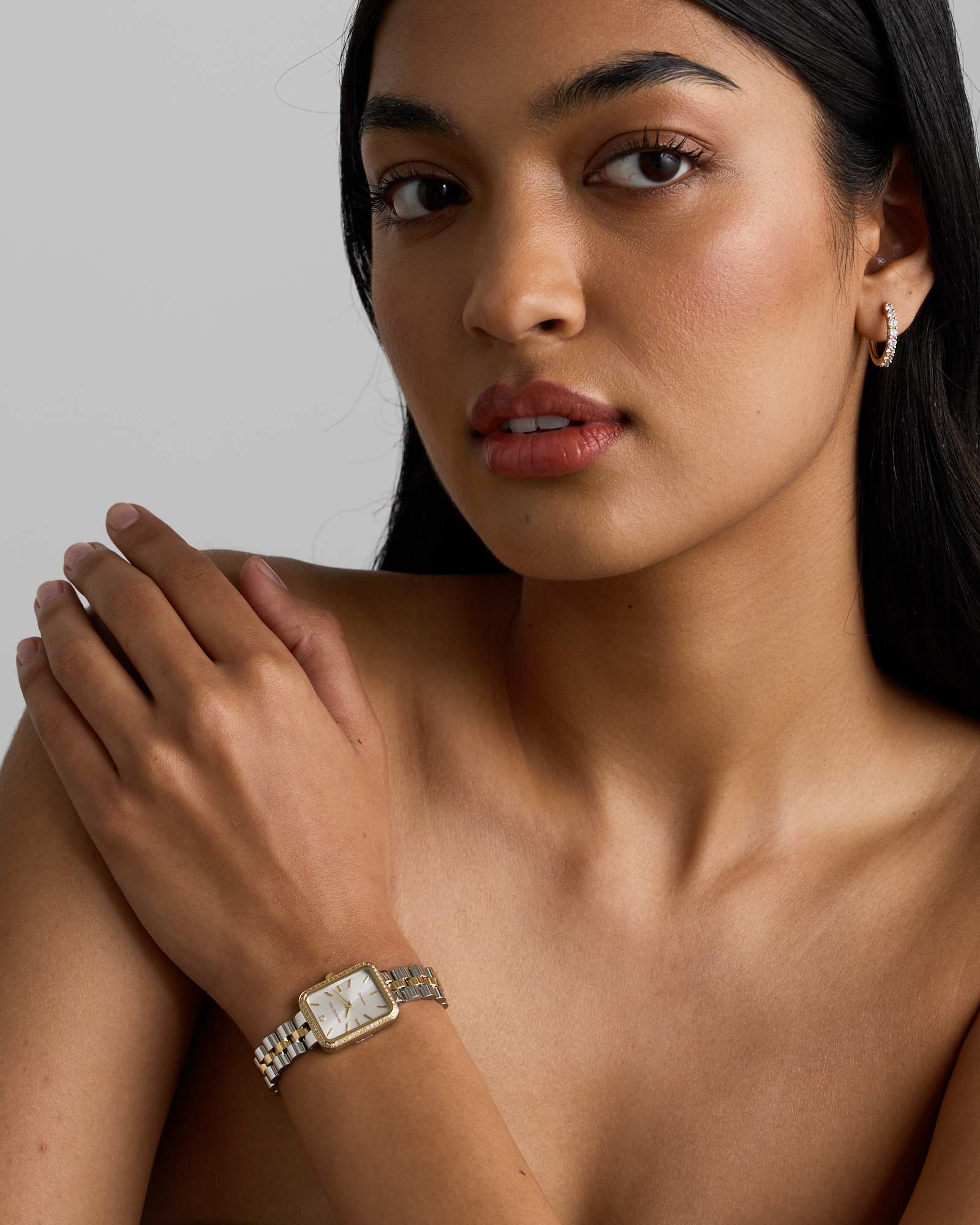 Women's 0.20 Carat TW Diamond Bezel Watch in Gold Tone Stainless Steel