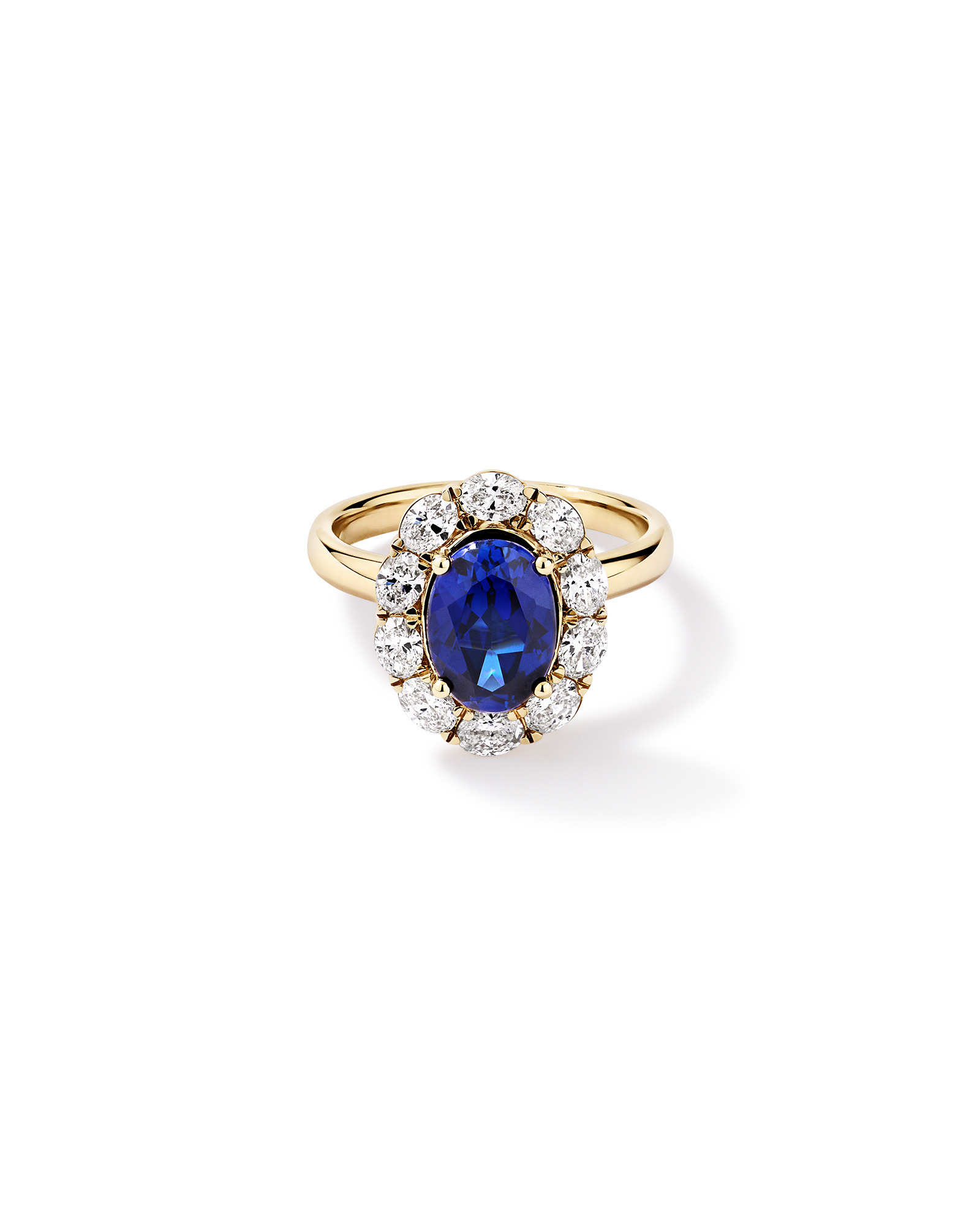 Created Sapphire & 0.97 Carat TW Laboratory-Grown Diamond Ring 10kt Gold