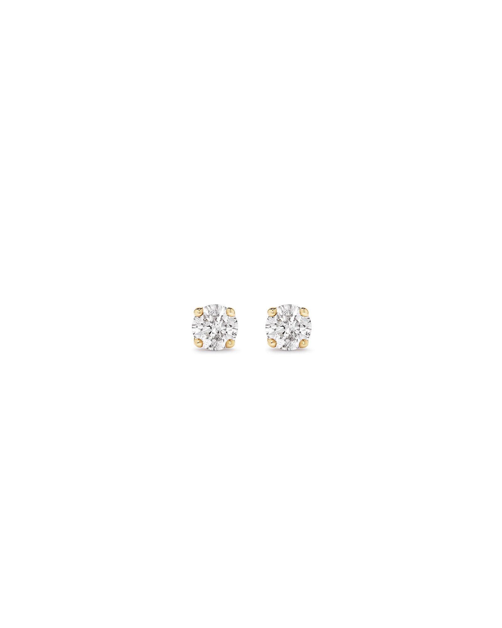 0.15 Carat TW Diamond Round Brilliant Mini Solitaire Stud Earrings in 10kt Yellow Gold