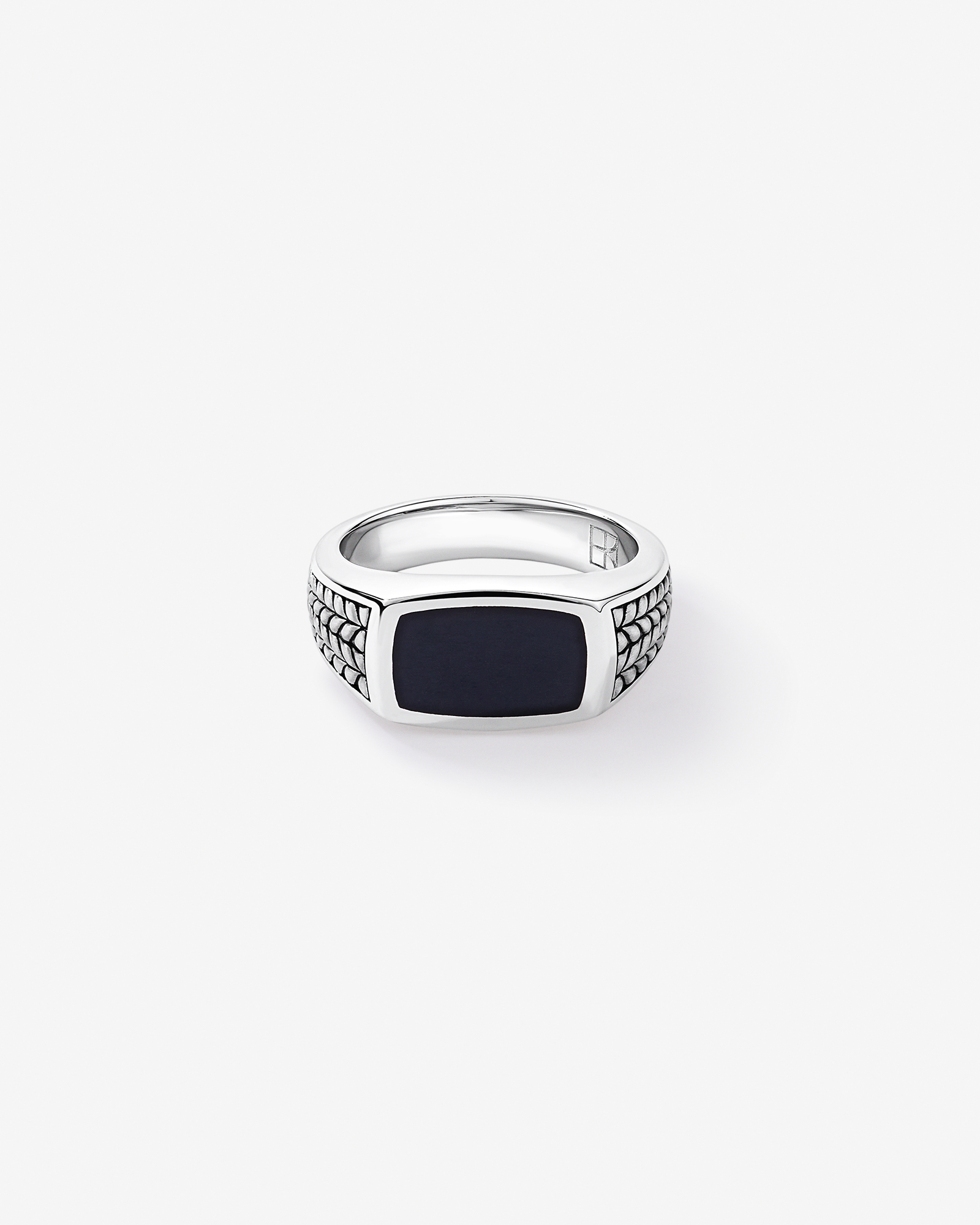 Black Onyx Signet Ring in Sterling Silver