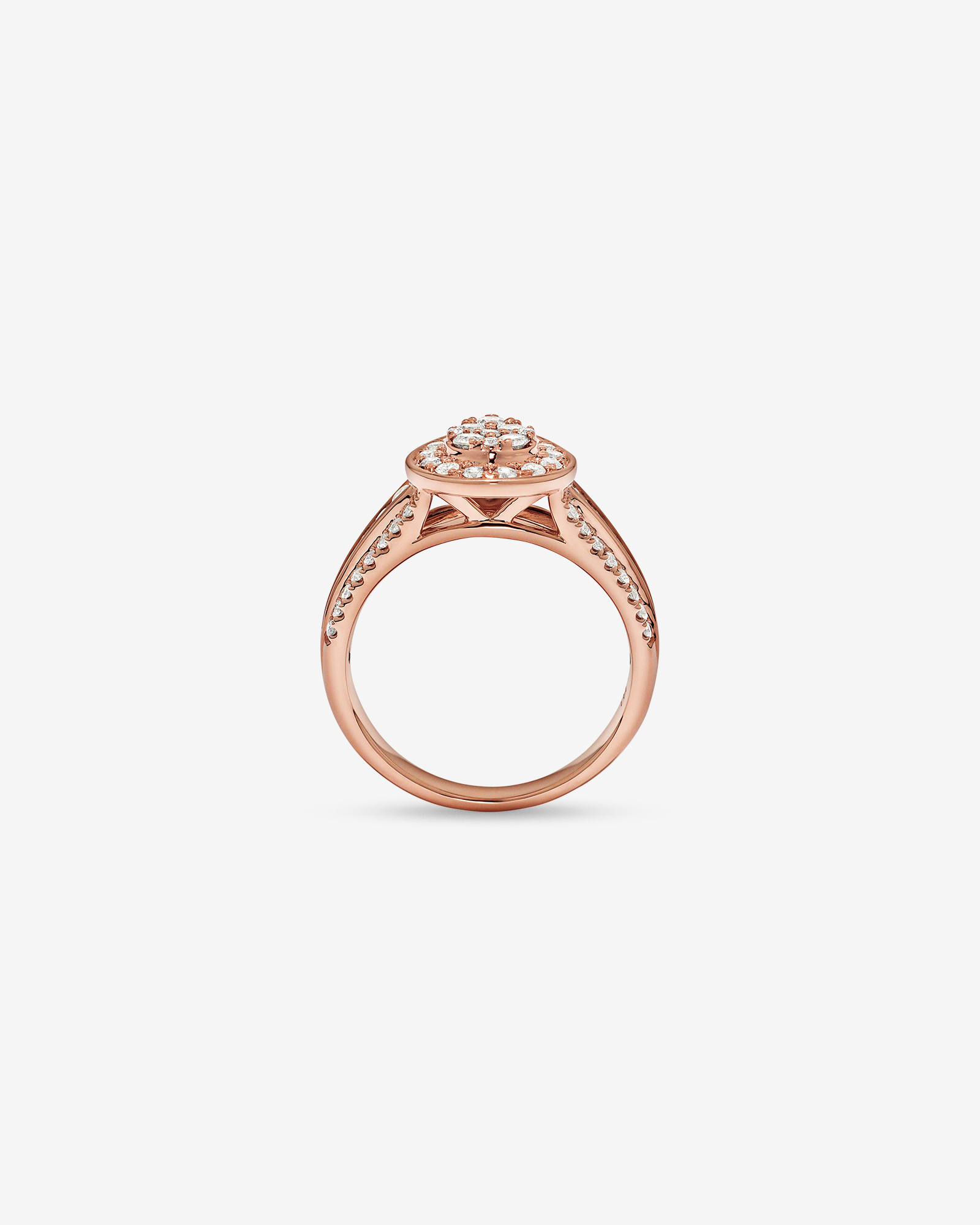0.85 Carat TW Pear-Shaped Diamond Cluster Ring 10kt Rose Gold