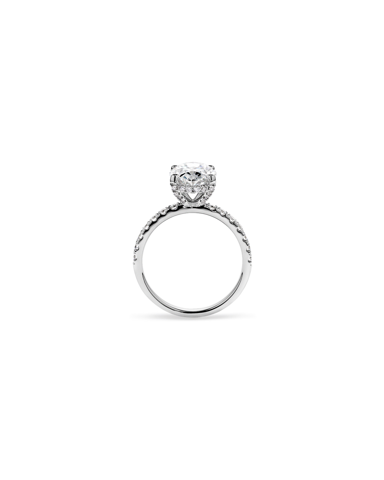 3.50 Carat TW Oval Cut Laboratory-Grown Diamond Engagement Ring 18kt White Gold
