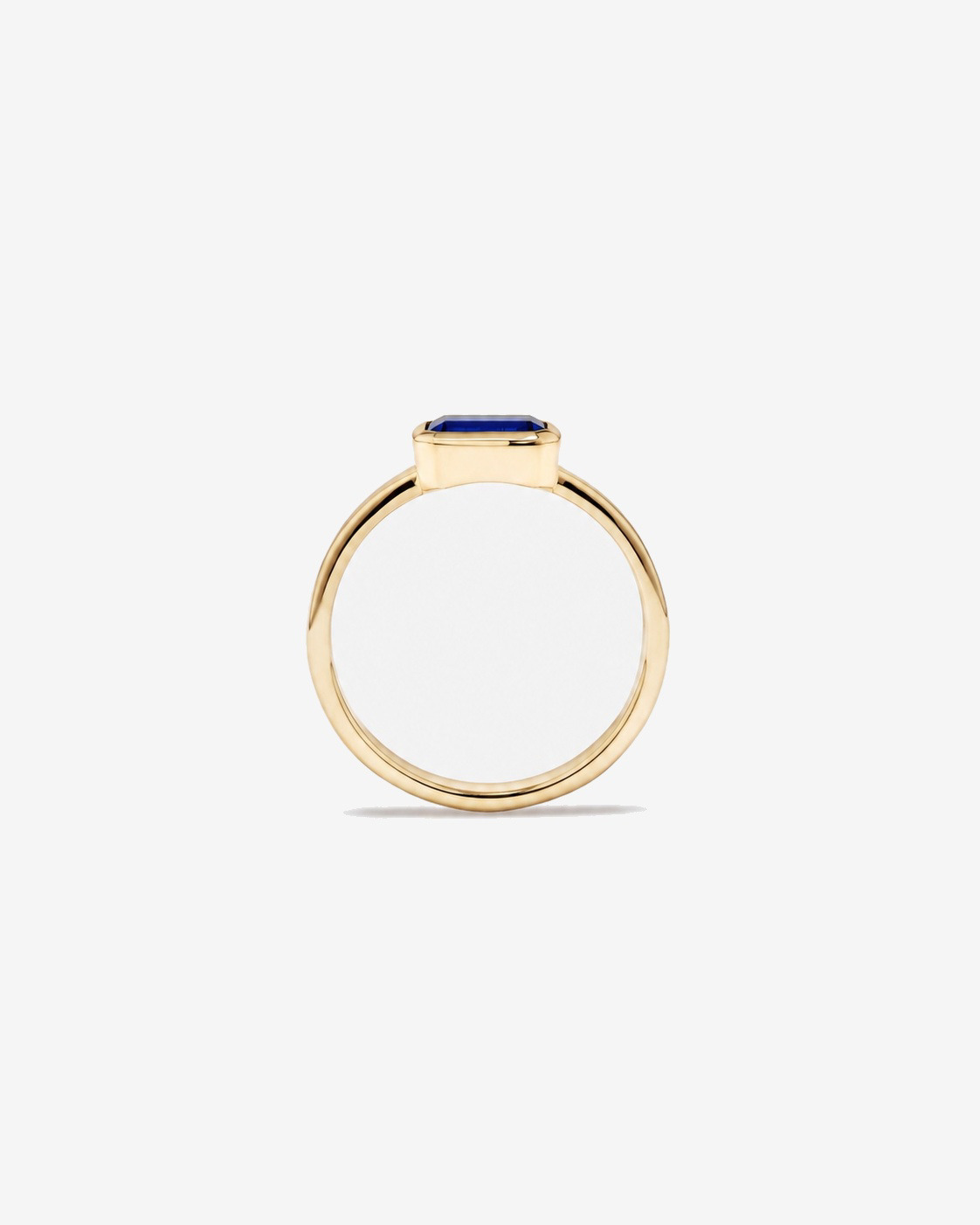 Bague Saphir créé sertie clos en or jaune 10 ct