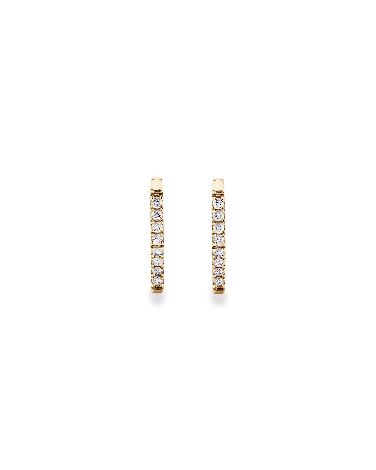 Diamond Angled Hoop Earrings in 10kt Gold