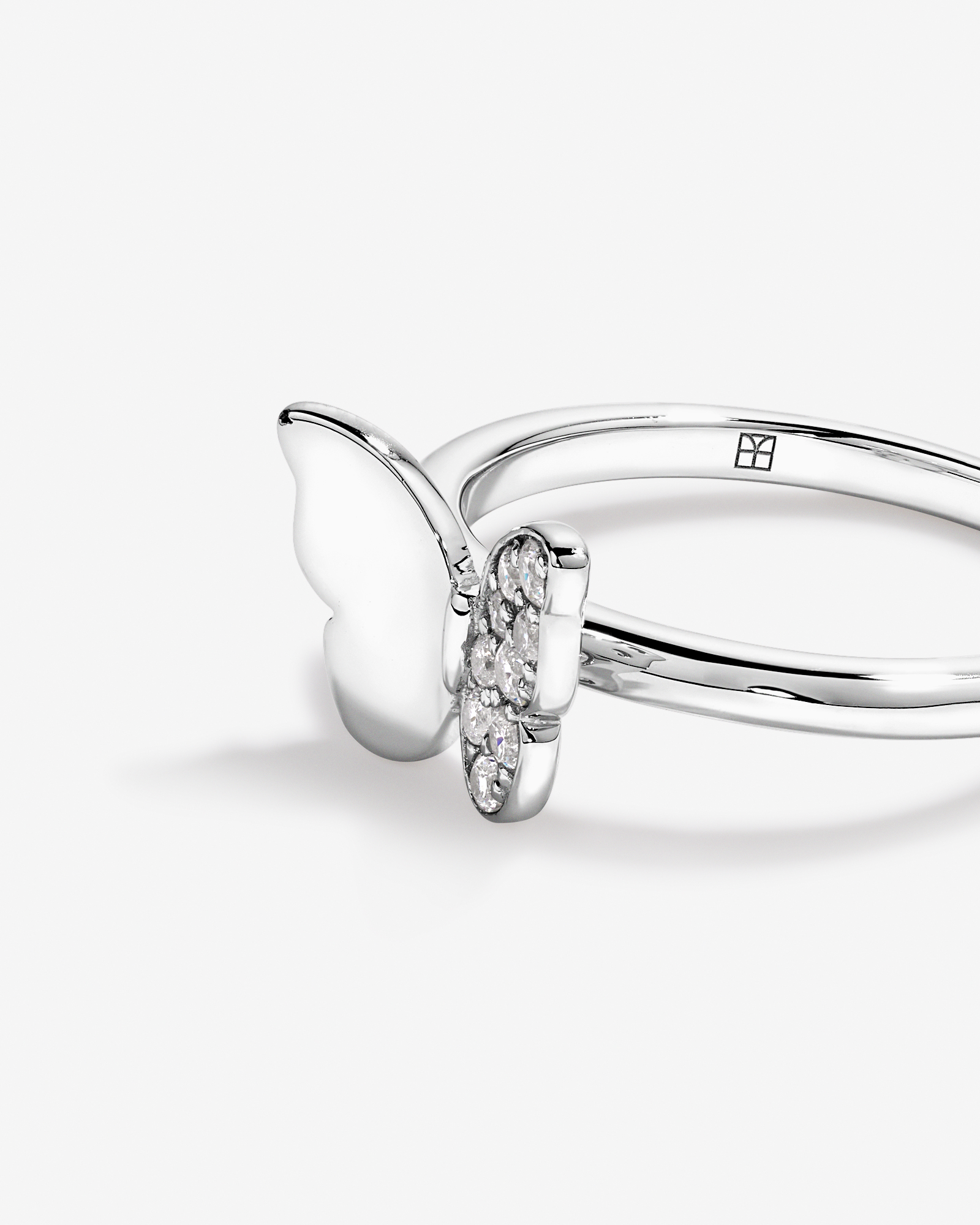 Butterfly Ring with Cubic Zirconia Sterling Silver