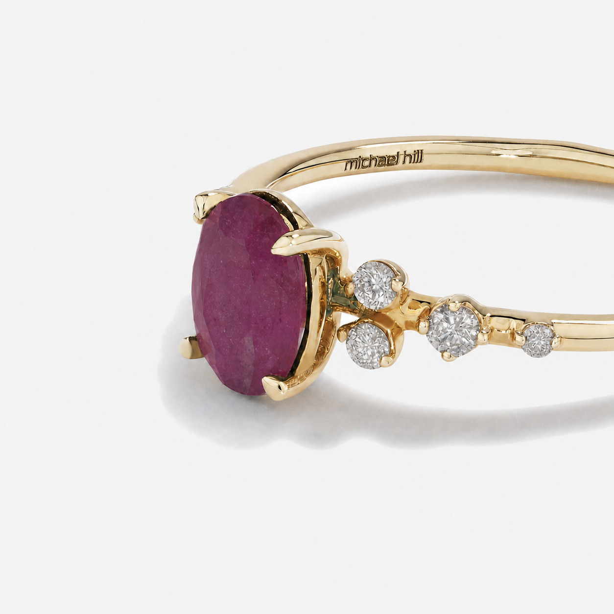 Ruby and 0.12 Carat TW Diamond Ring 10kt Yellow Gold