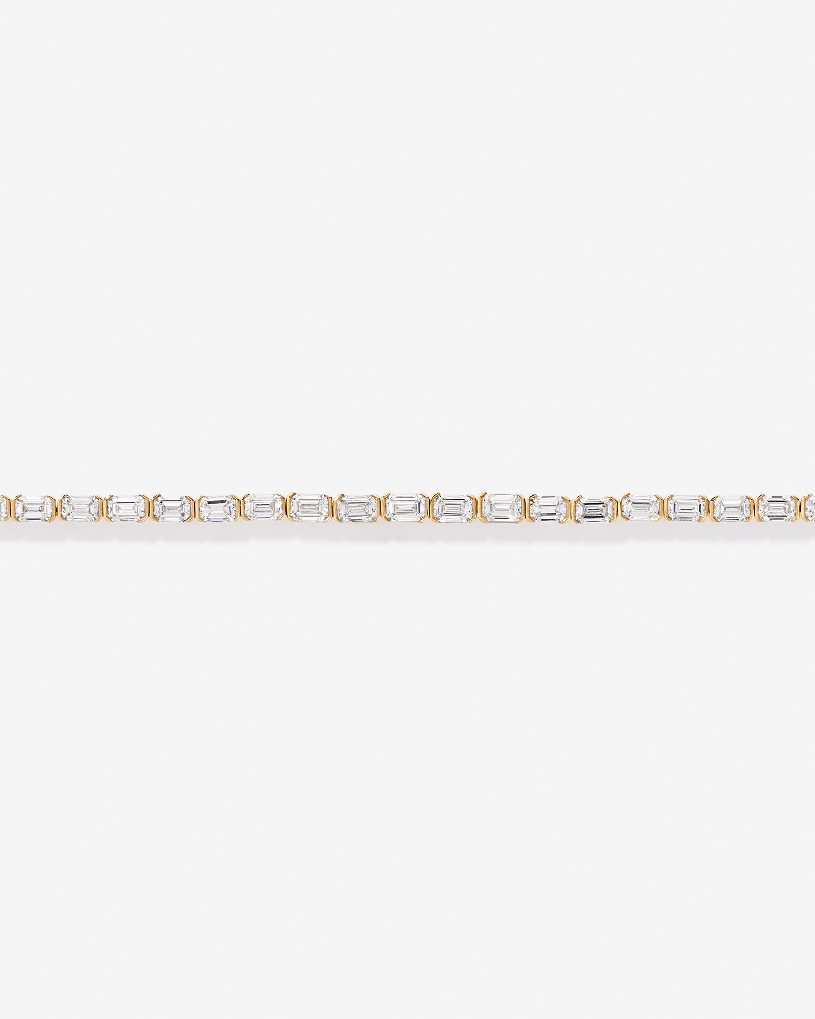 2.00 Carat TW Emerald Cut Laboratory-Grown Diamond Tennis Bracelet in 10kt Yellow Gold