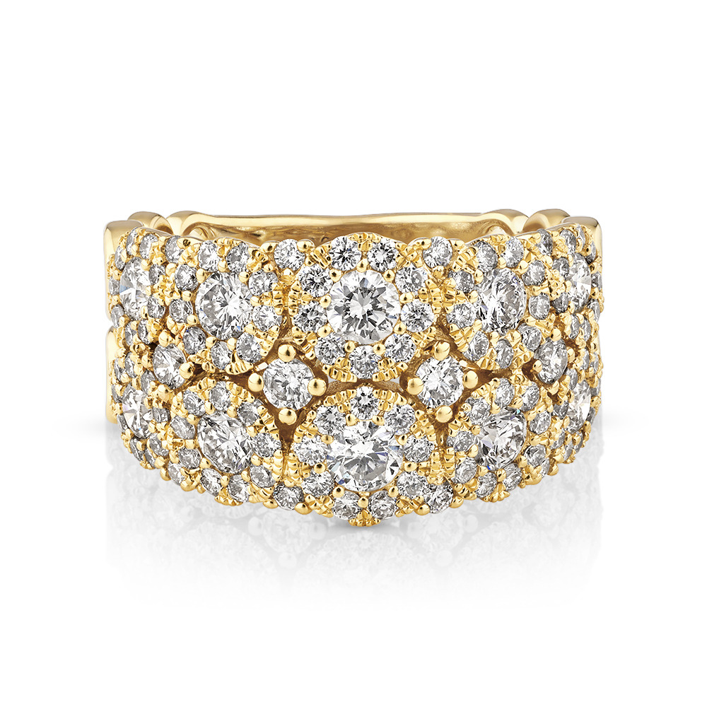 2 Row Bubble Ring with 2.00 Carat TW Diamonds in 14kt Yellow Gold