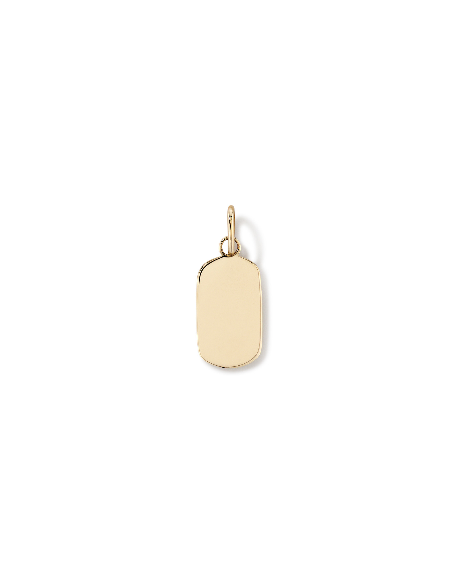 Oblong Dog Tag Pendant in 10kt Yellow Gold