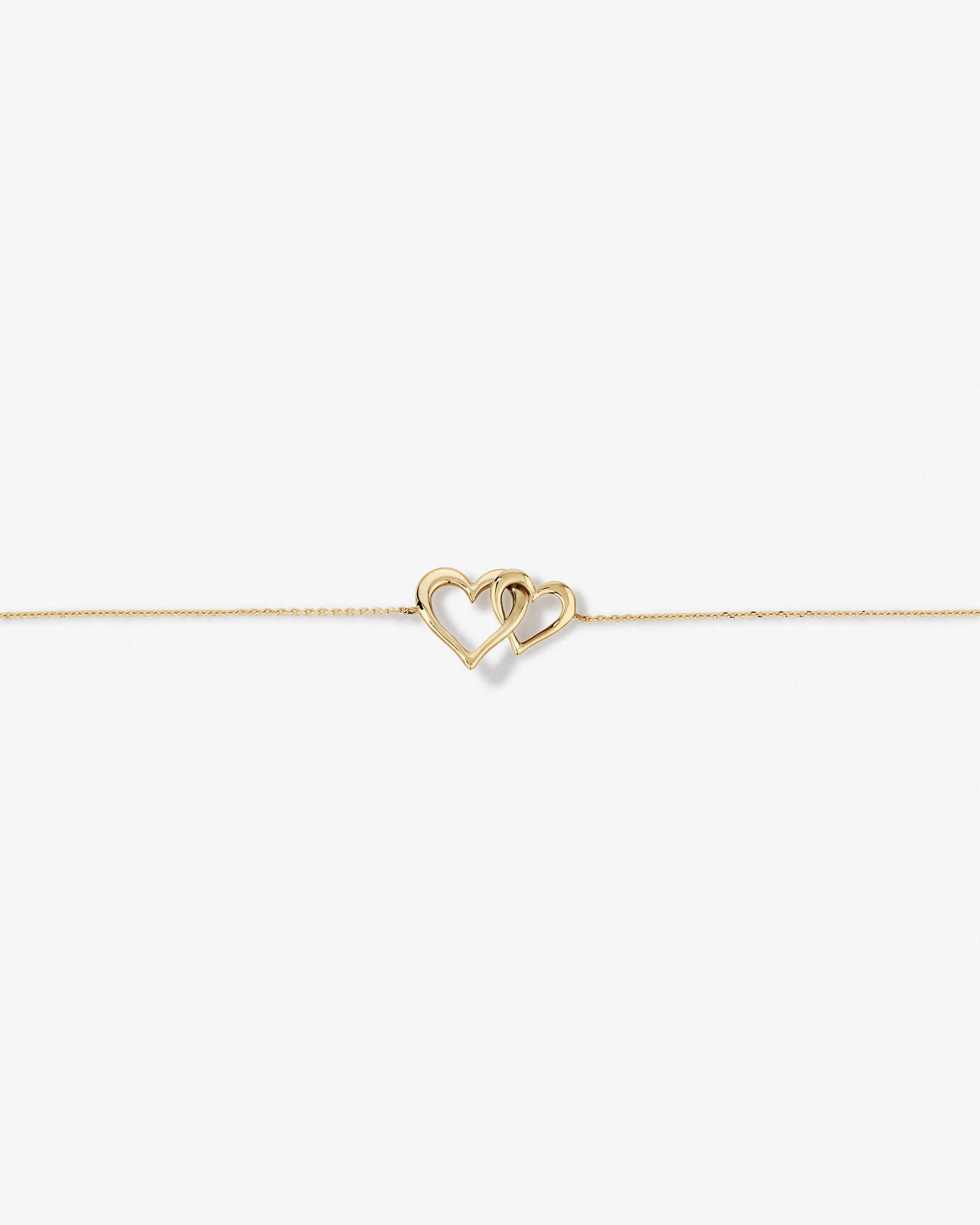 Double Open Heart Bracelet in 10kt Yellow Gold
