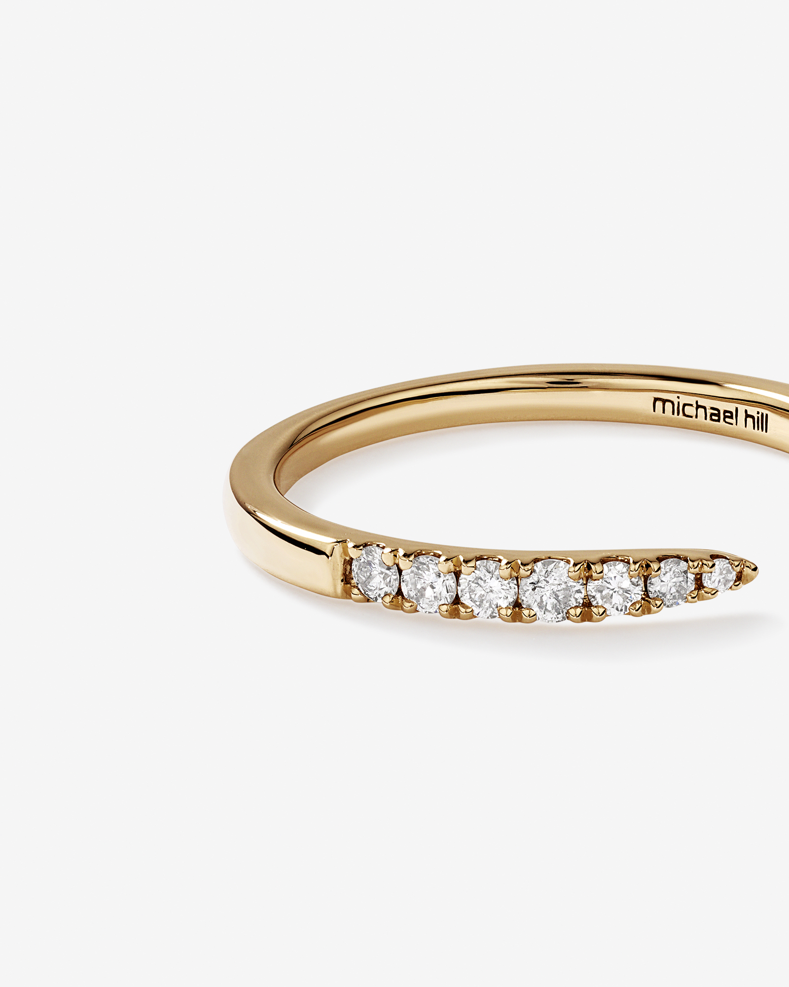 Bague de mariage ouverte de 0,25 carat TW en diamant en or jaune 14 carats