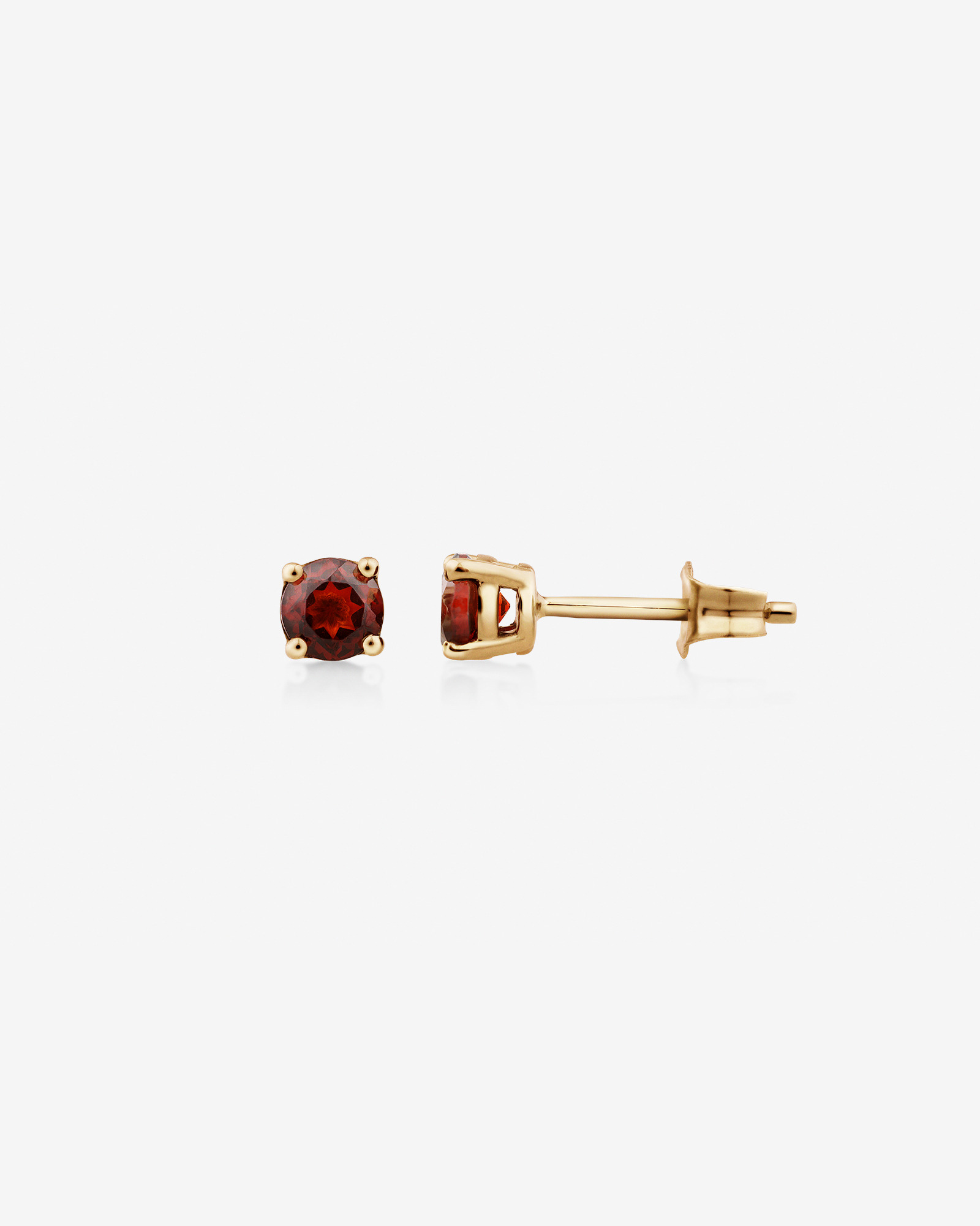 Stud Earrings with Rhodolite Garnet in 10kt Yellow Gold
