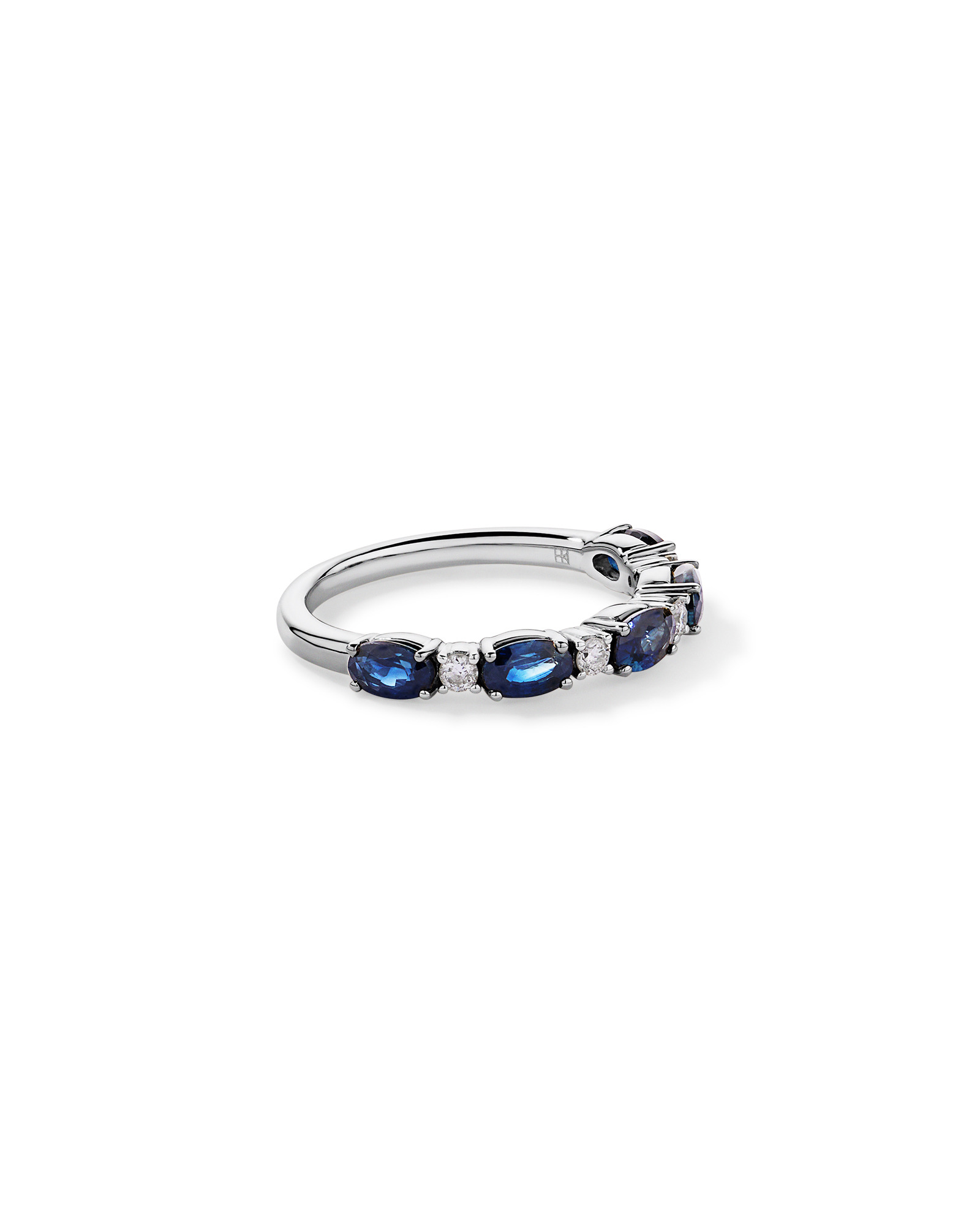 Bague alternative en diamant TW saphir australien et 0,12 carat or blanc 10 carats