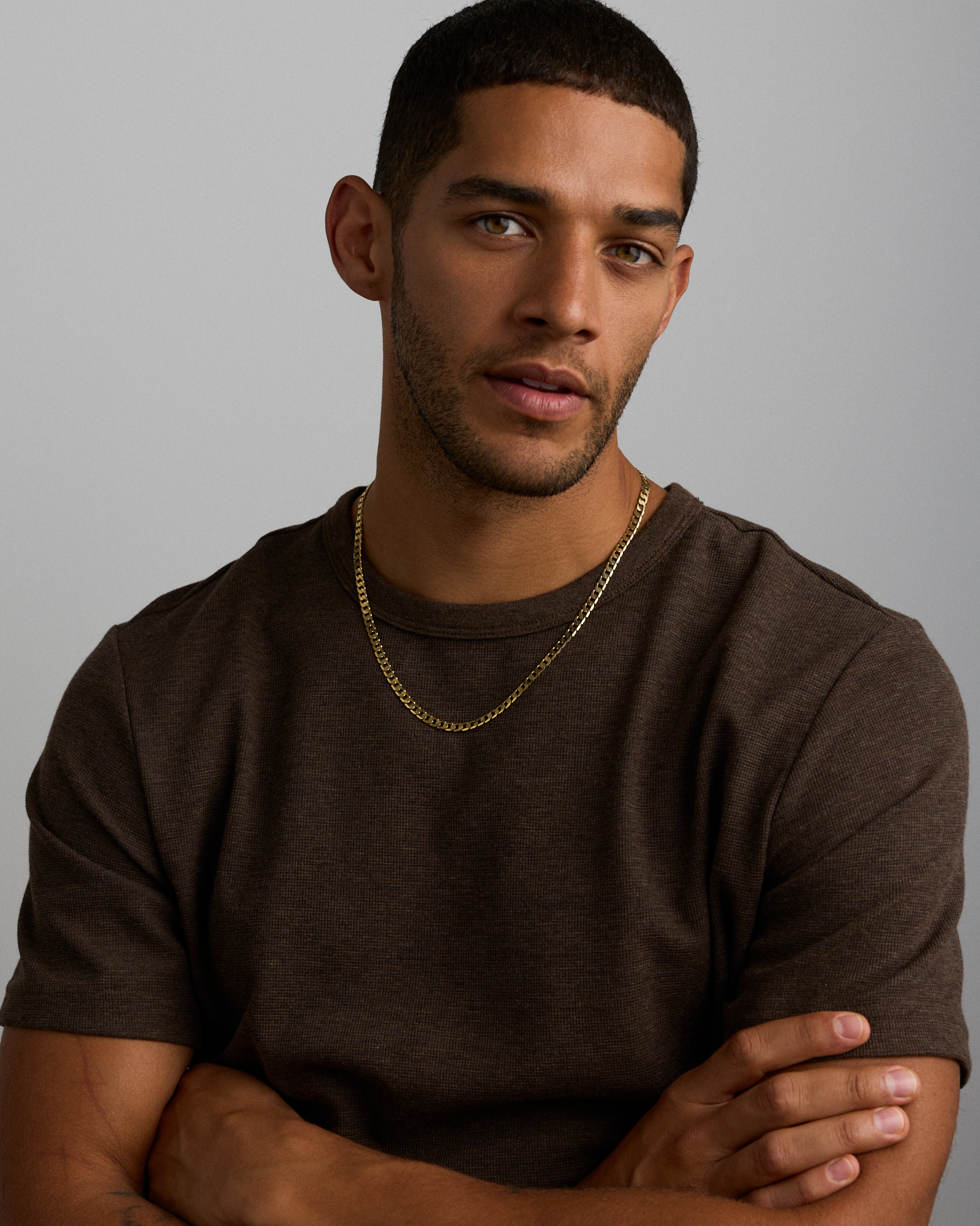 Chaîne à maillons gourmette en or jaune 10 K de 55 cm, largeur de 6 à 6,5 mm