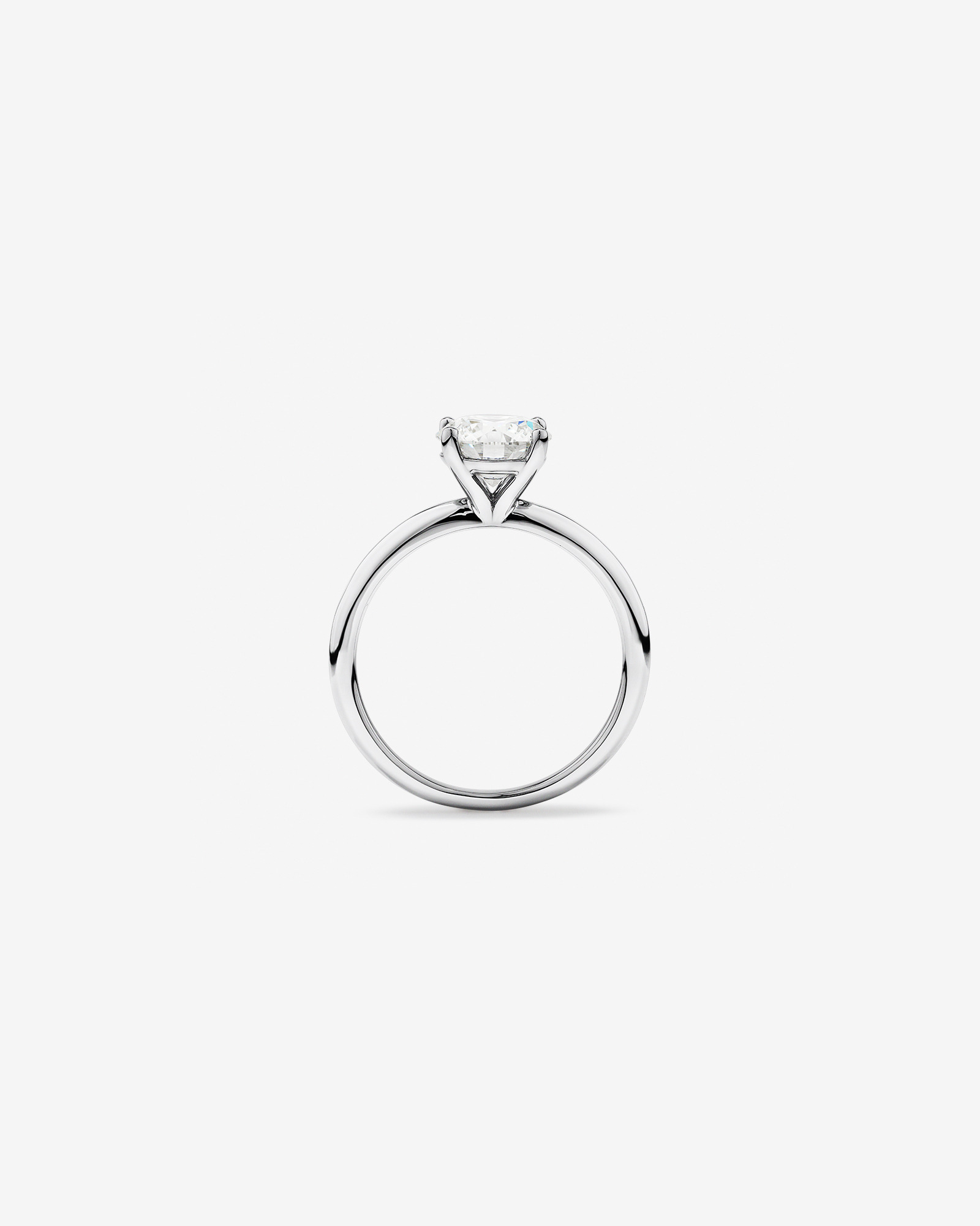 Bague de fiançailles en diamant solitaire ronde brillante cultivée laboratoire 1,50 carat or blanc 14 carats