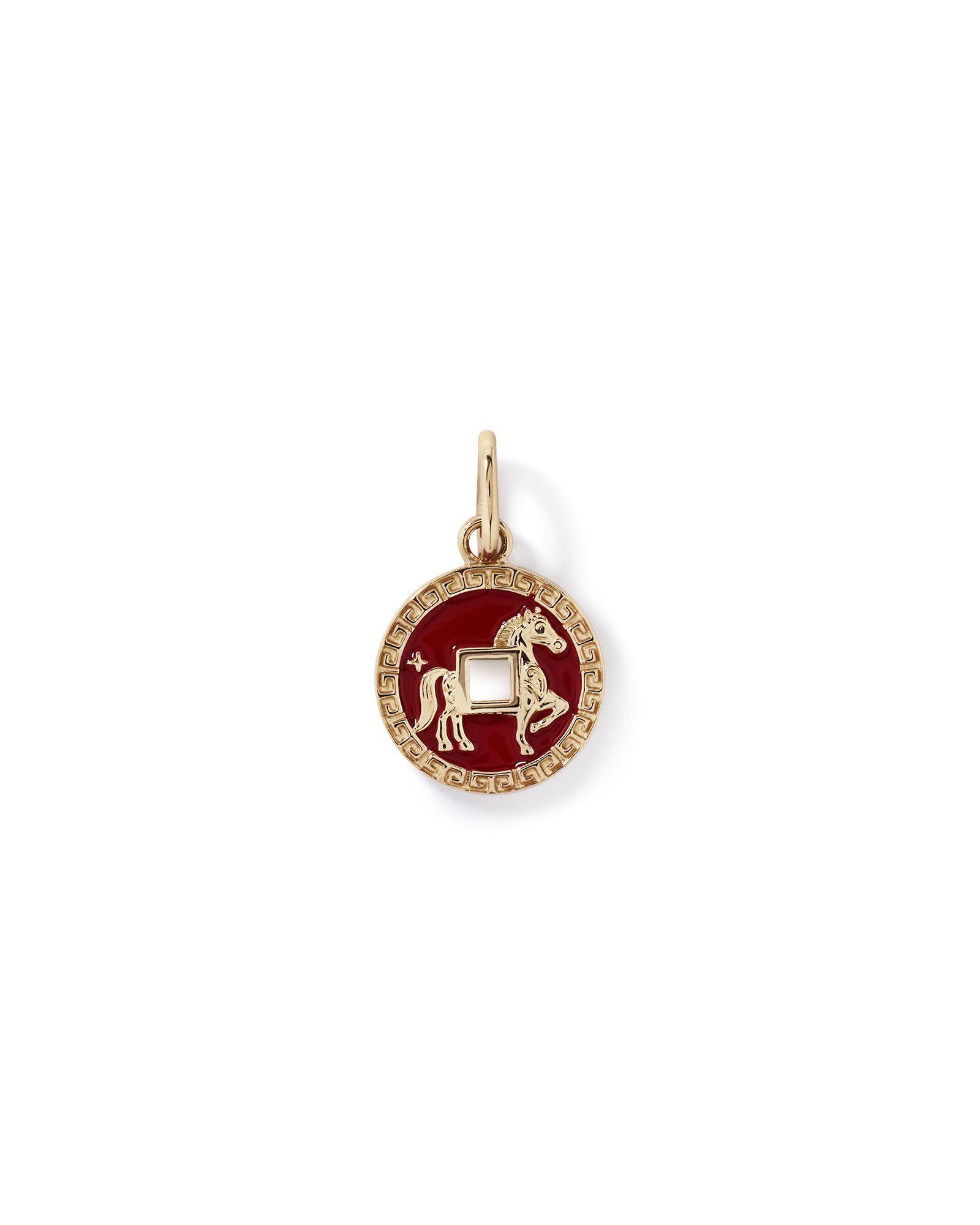 Lunar Horse Coin Pendant in 10kt Yellow Gold