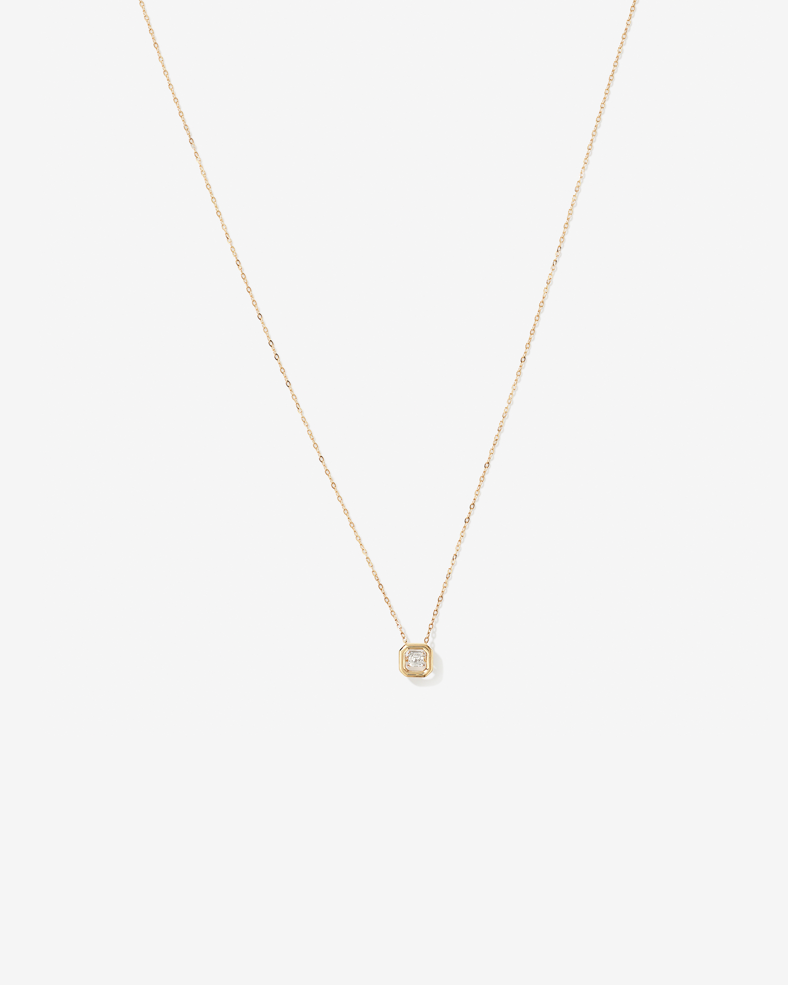 0.18 Carat TW Laboratory-Grown Asscher Cut Diamond Necklace in 10kt Yellow Gold