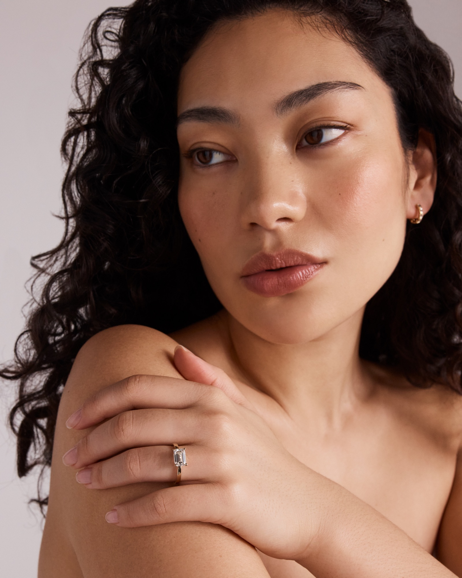 2.00 Carat TW East West Emerald Cut Lab-Grown Diamond Solitaire Engagement Ring 14kt Yellow Gold