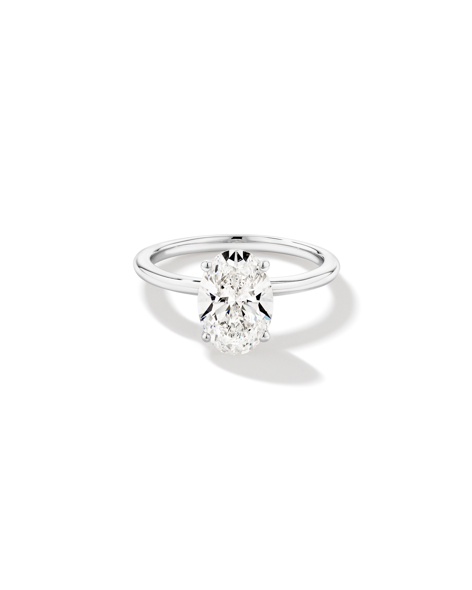 2 Carat TW Oval Laboratory-Grown Diamond Solitaire Engagement Ring 14kt White Gold