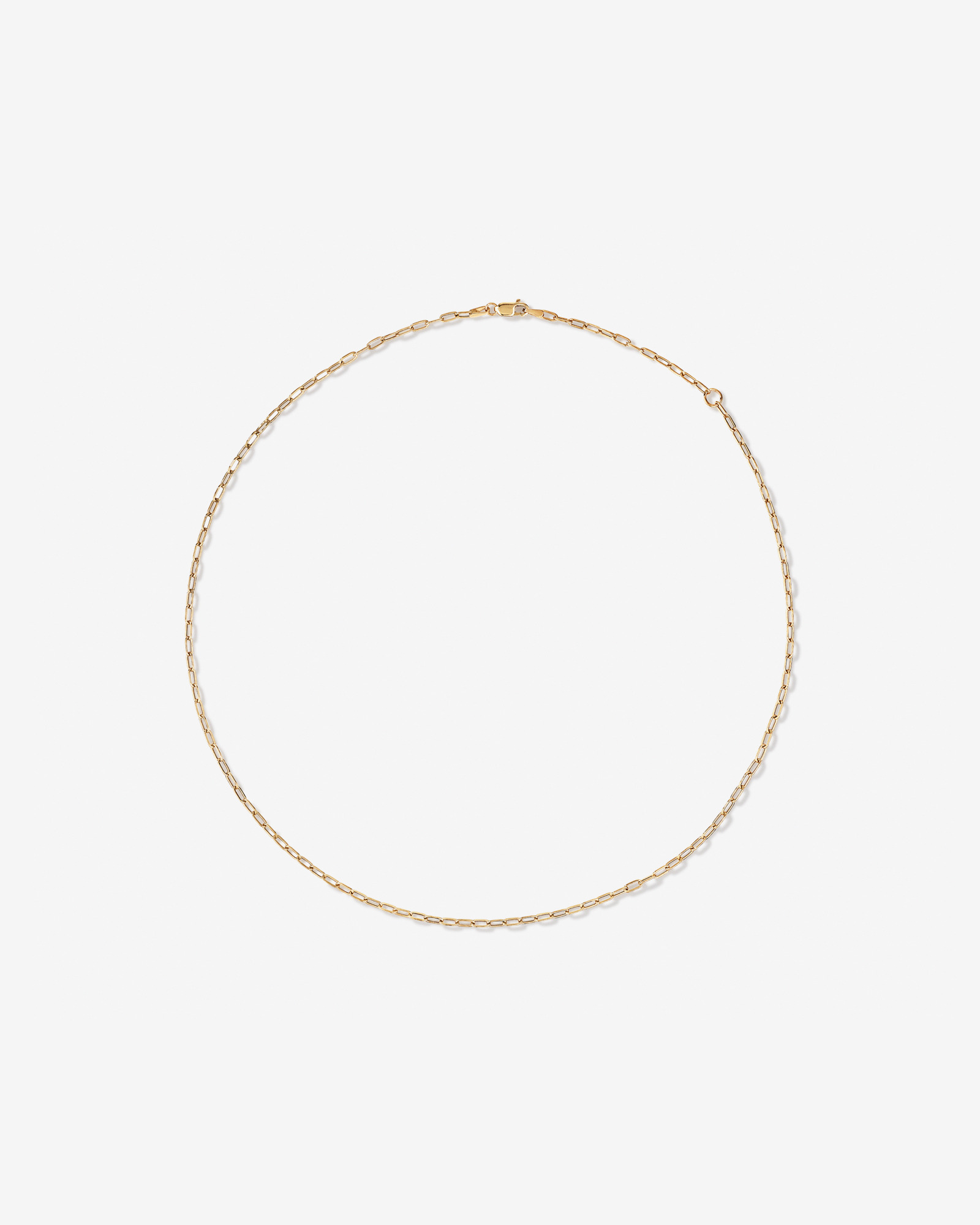45cm (18”) 2mm-2.5mm Width Hollow Paperclip Chain in 10kt Yellow Gold