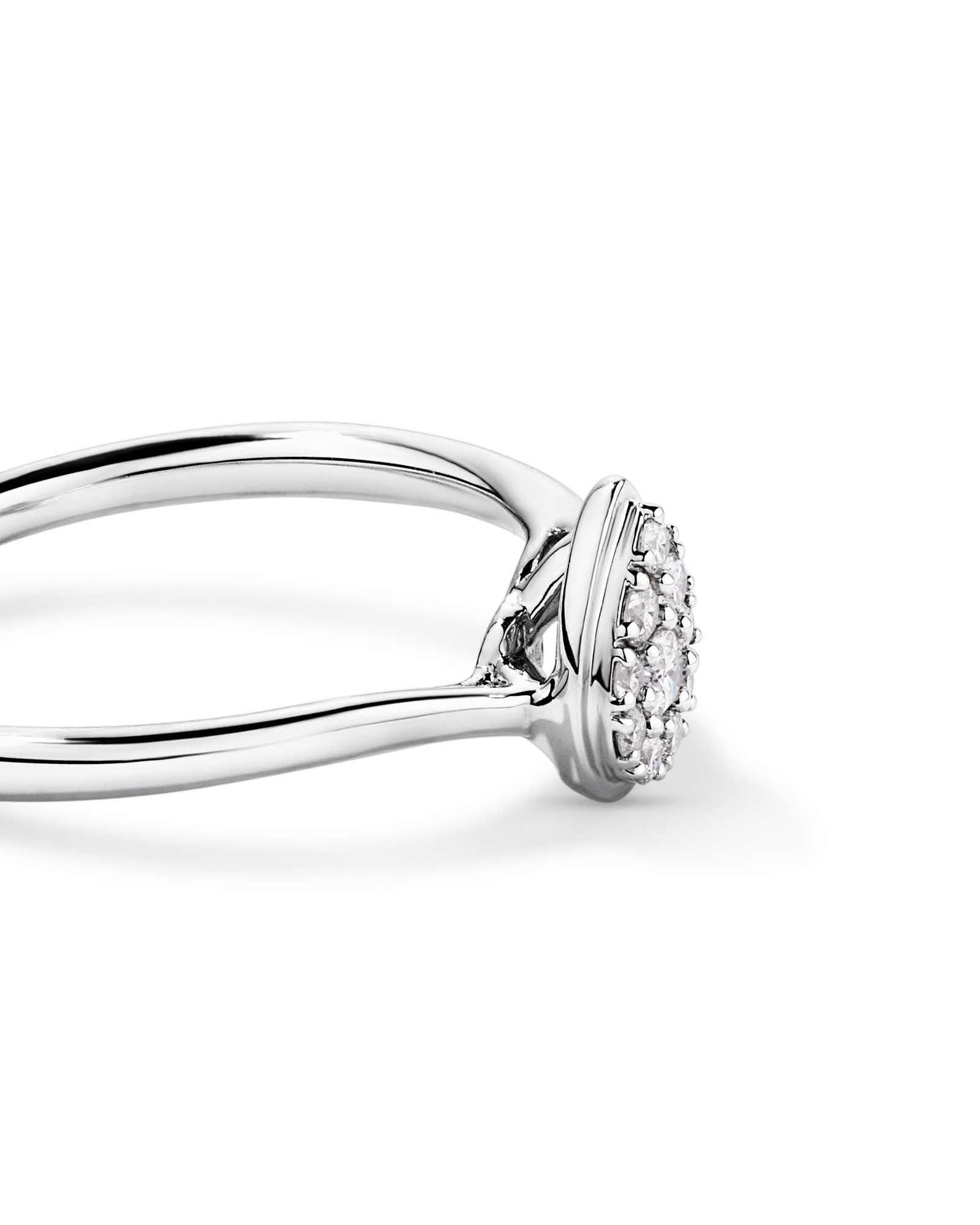 0.15 TW Diamond Pear-Shaped Promise Ring Sterling Silver