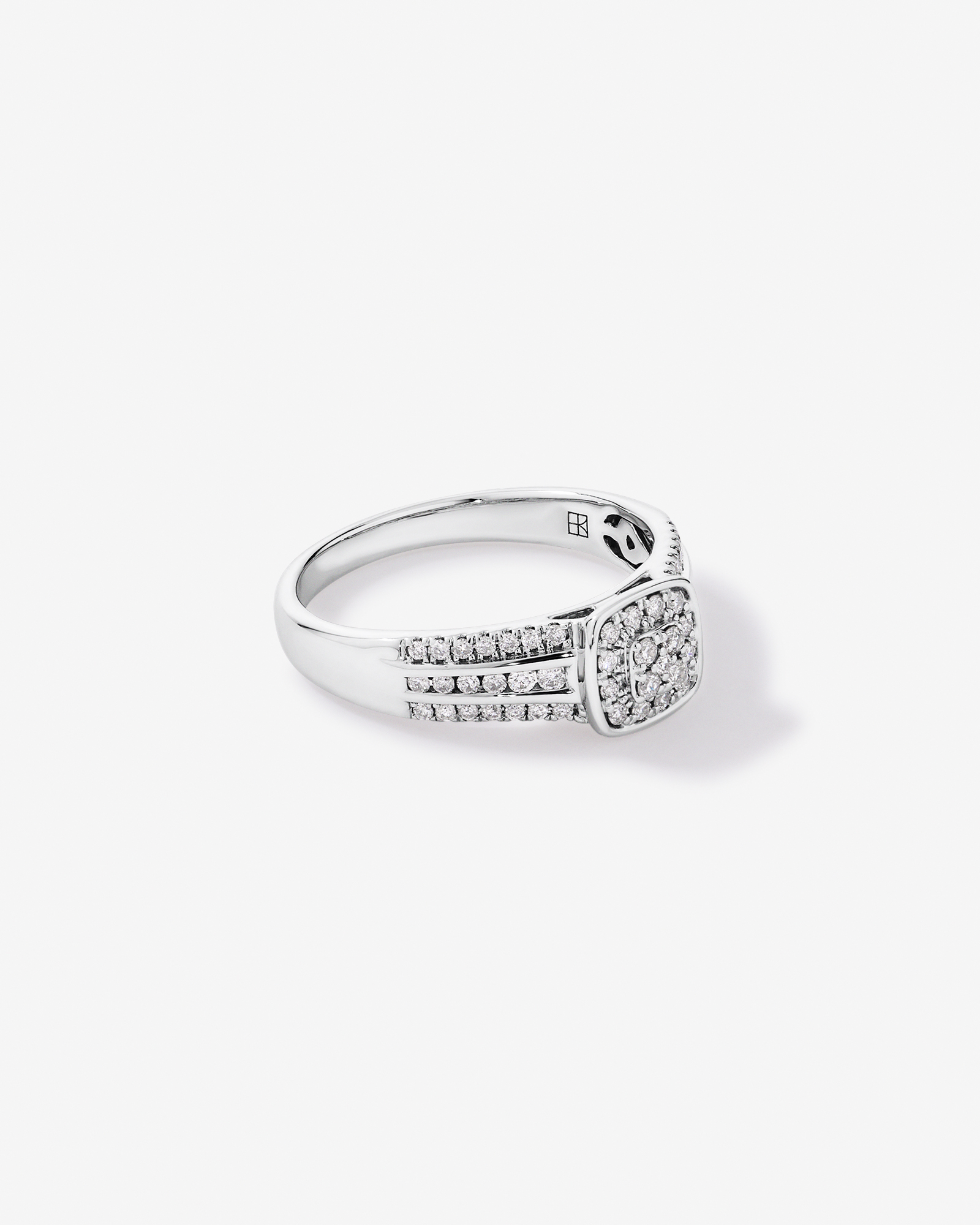 0.35 Carat TW Cushion-Shaped Diamond Cluster Ring in Sterling Silver