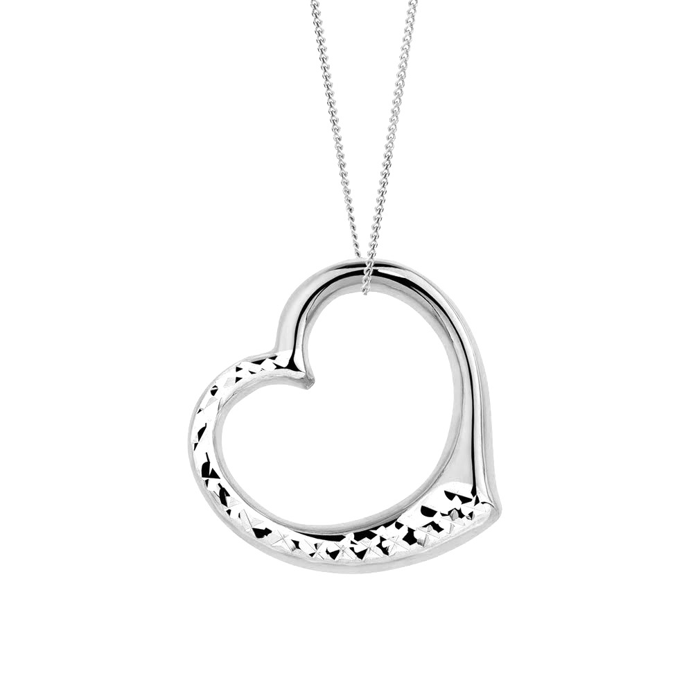 Heart Pendant in 10kt White Gold