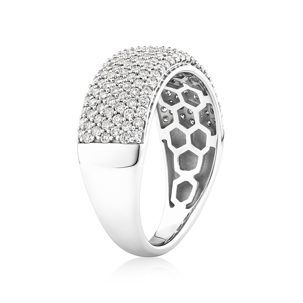 Diamond Pave Ring with 1.00 Carat TW Diamond in 10kt White Gold