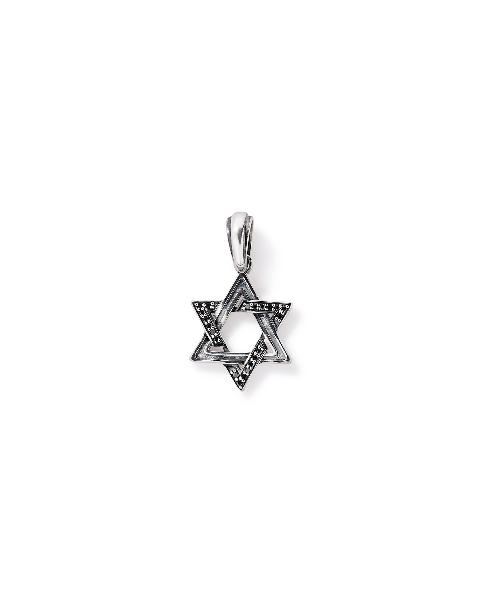 0.11 Carat TW Black Diamond Star of David Pendant in Sterling Silver