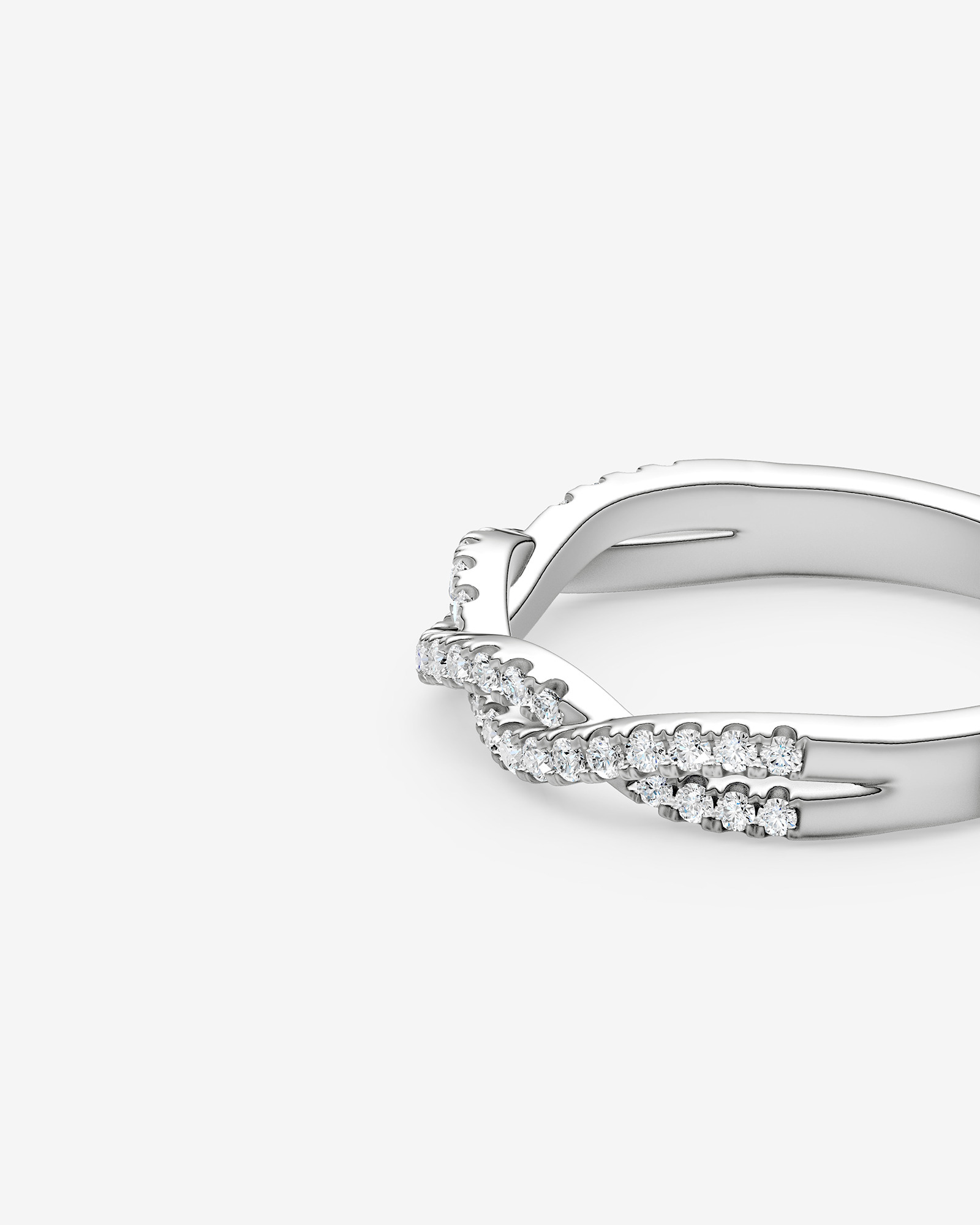 0.25 Carat TW Twist Diamond Wedding Ring in 14kt White Gold