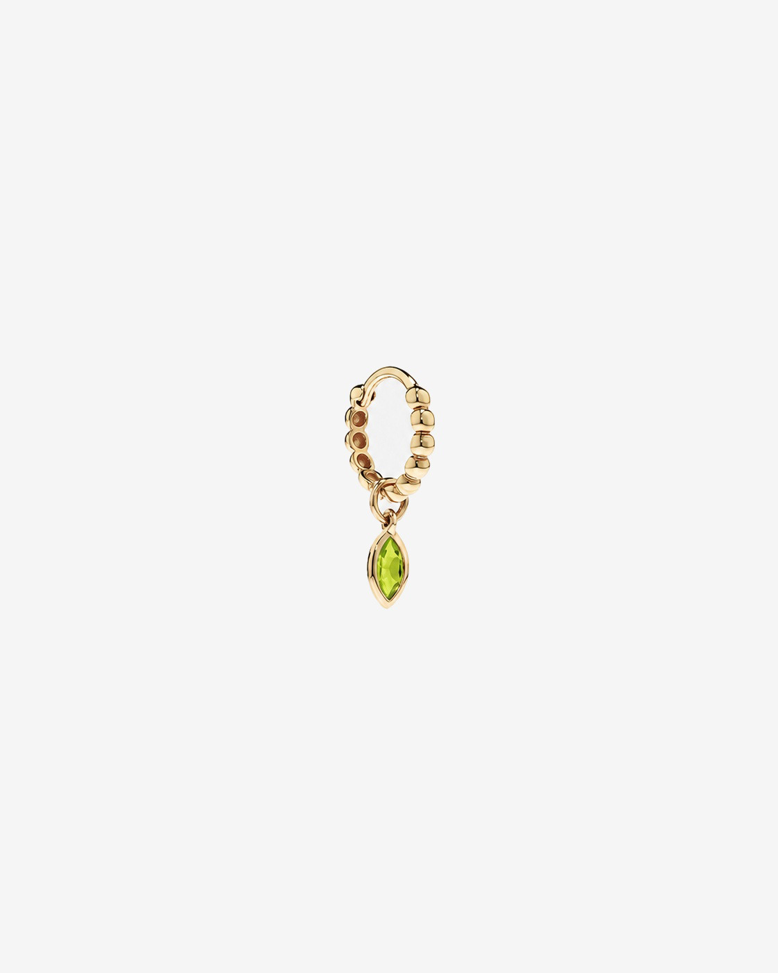 Peridot Single Earring Charm in 10kt Yellow Gold