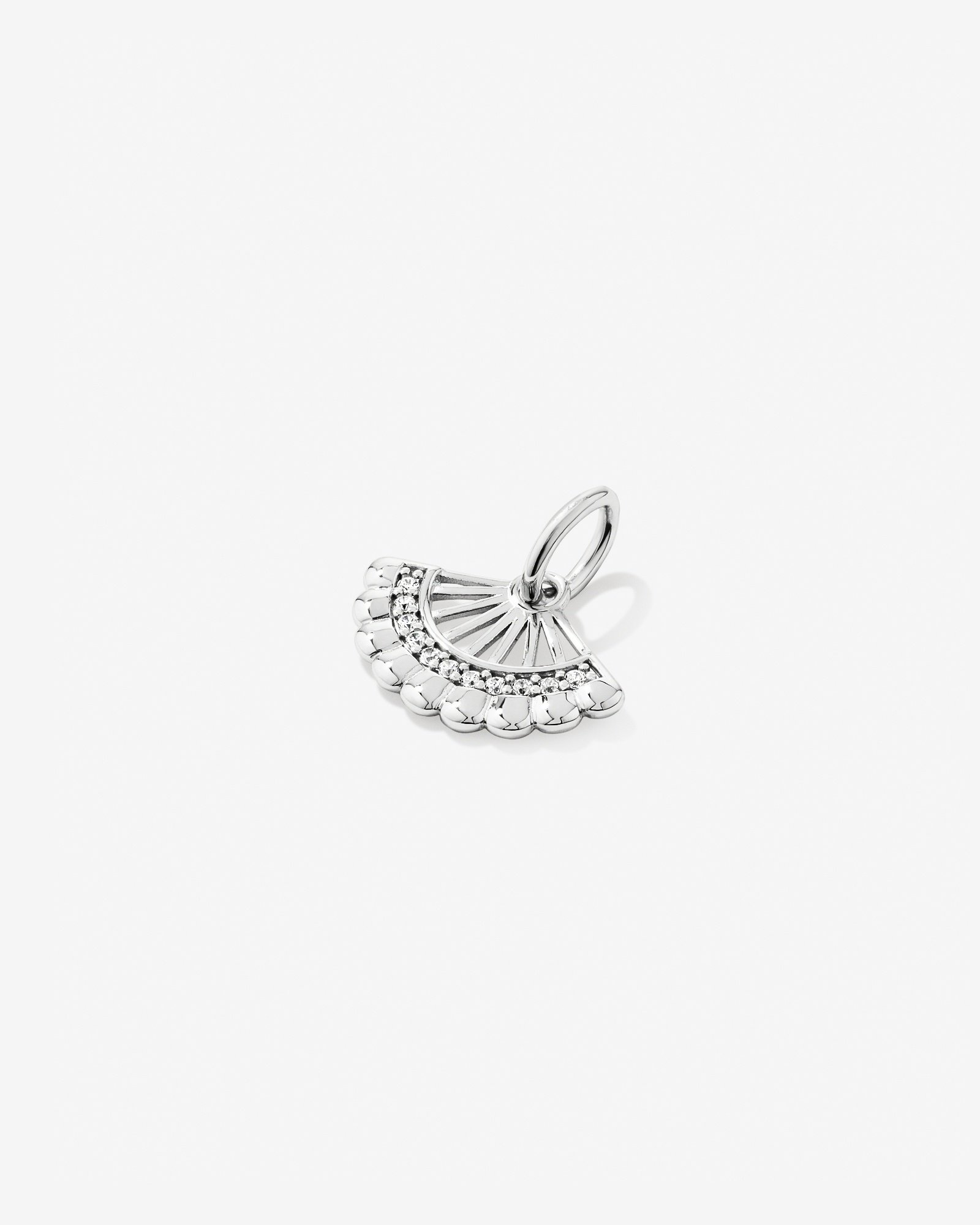 Fan Pendant with Cubic Zirconia in Sterling Silver