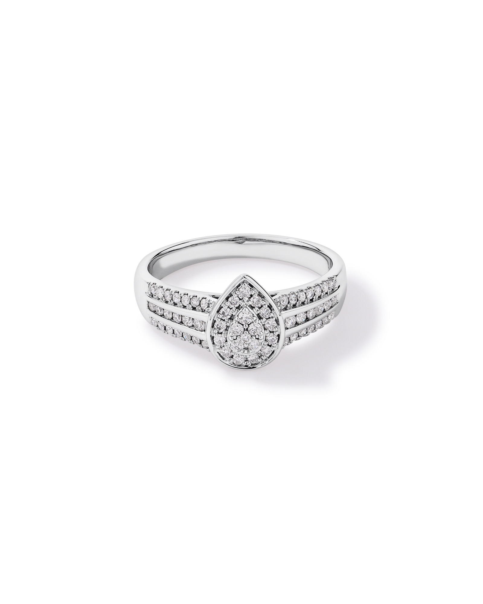 Carat TW Pear-Shaped Diamond Cluster Ring Sterling Silver