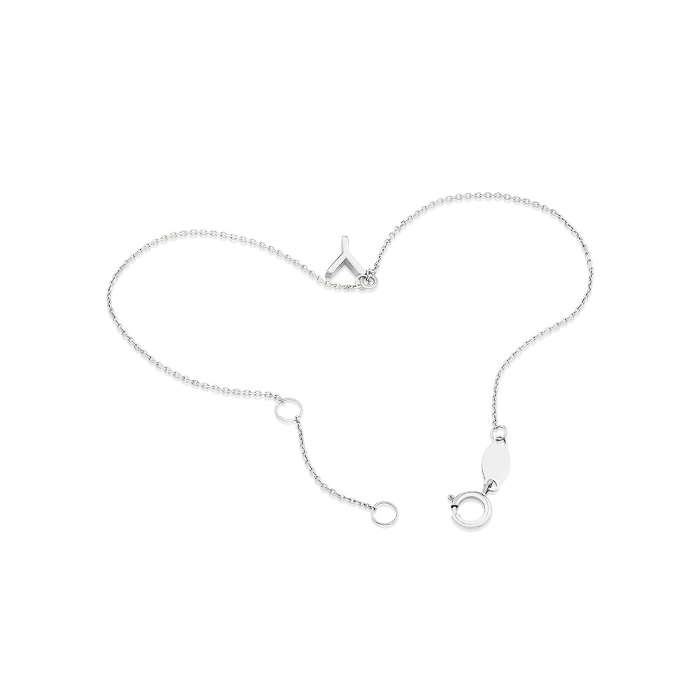 Bracelet à initiale « Y » en argent