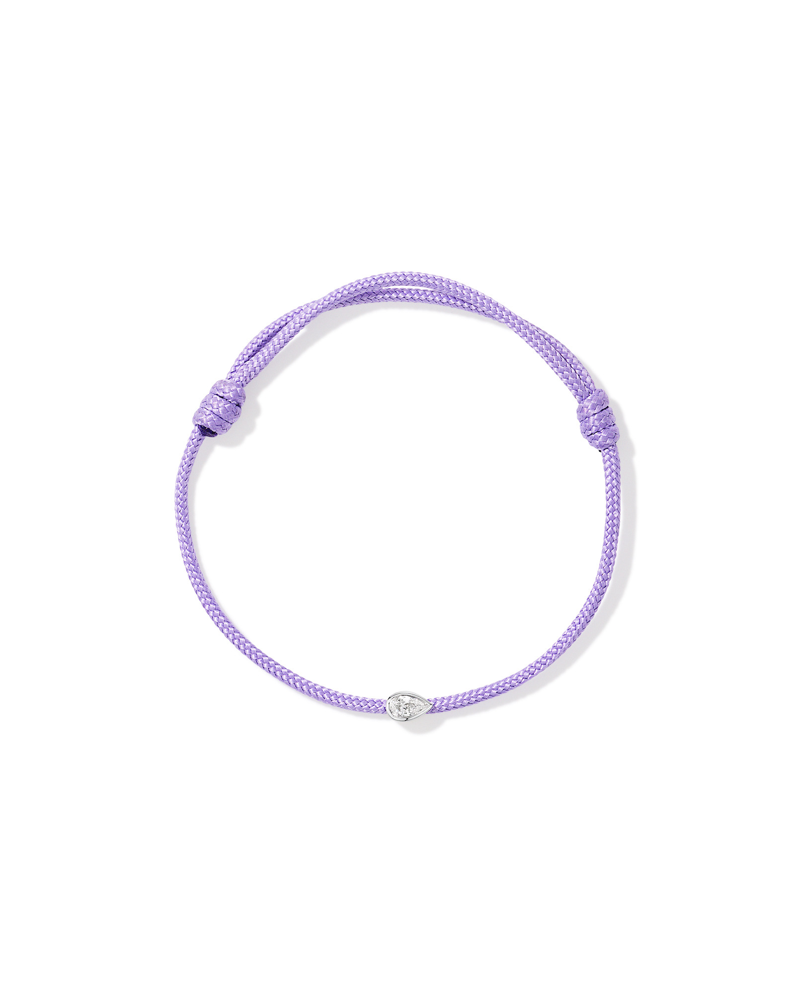 Pear Cut Cubic Zirconia Cord Bracelet in Lilac Purple