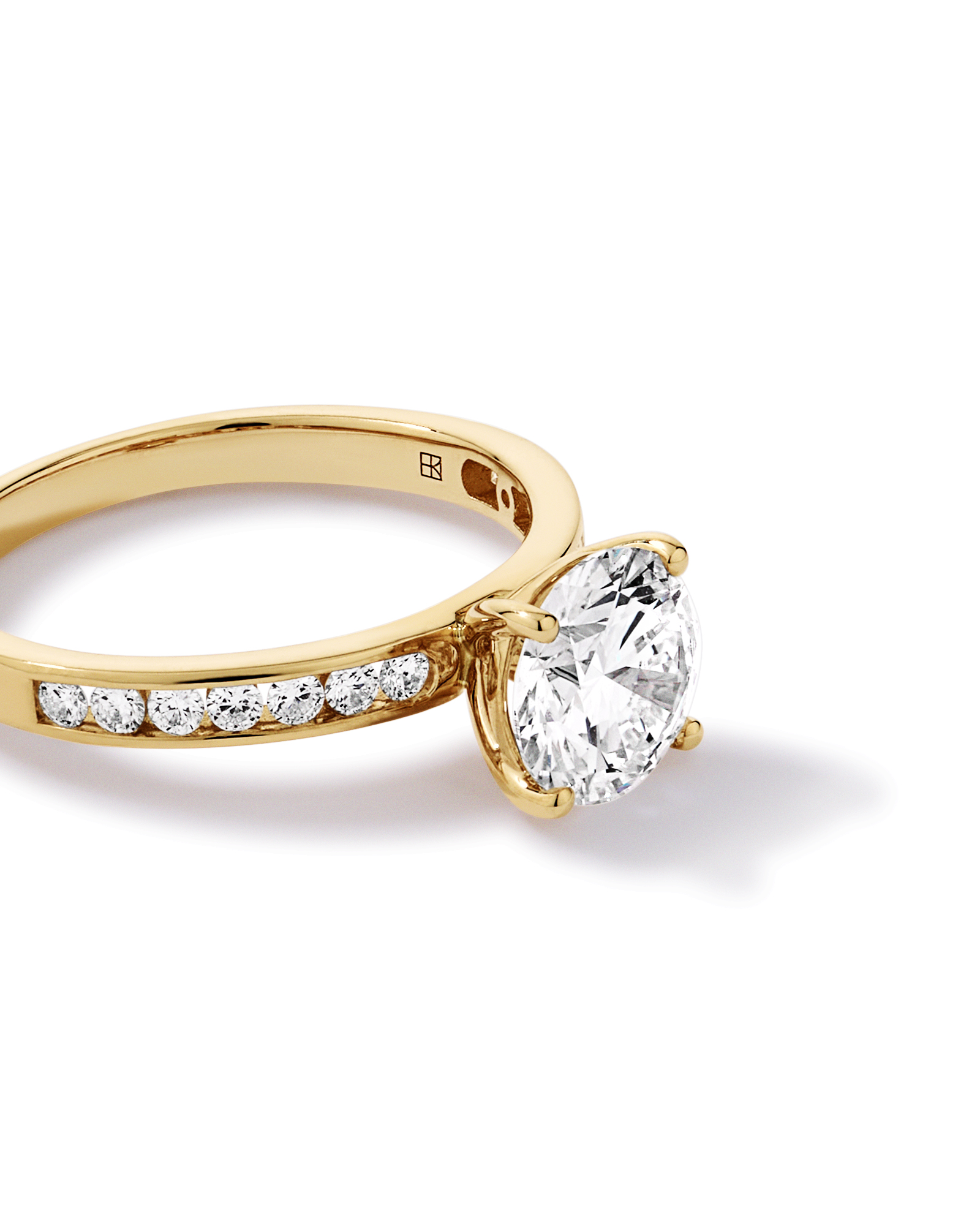 2.00 Carat TW Round Brilliant Laboratory-Grown Diamond Engagement Ring with Channel Set Side Accent Diamonds 14kt Gold
